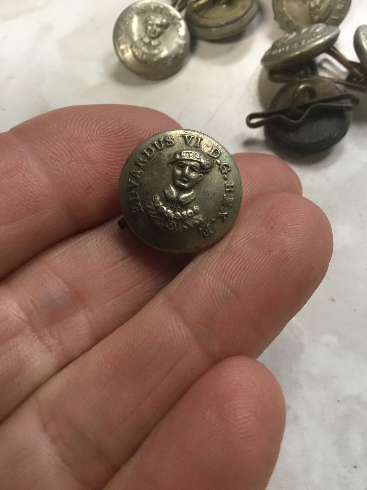 Lot of 10 King Edward VI. D.G. Rex F Buttons