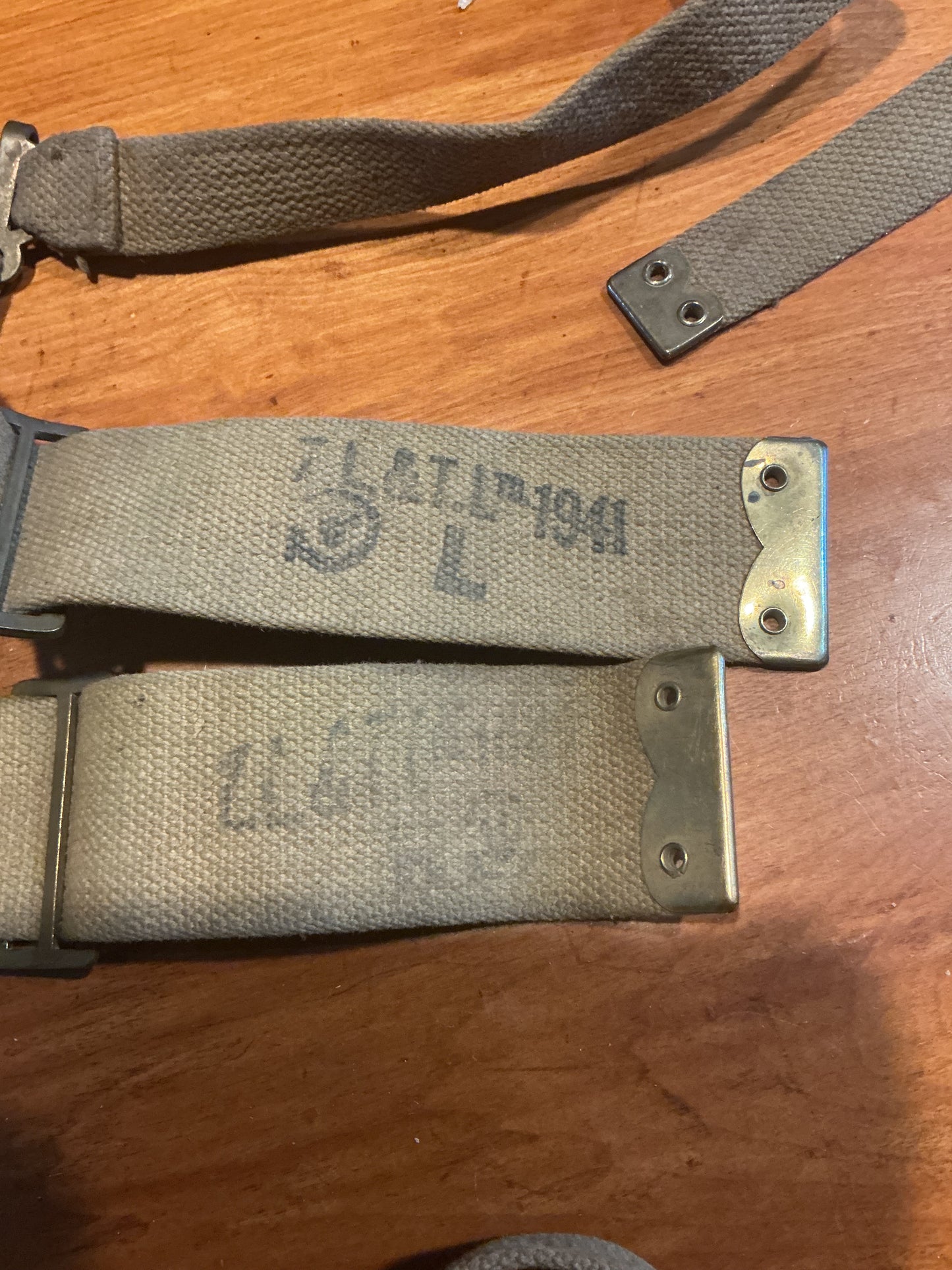 WW11 Canadian Web Equipment Straps Dated 1941-43