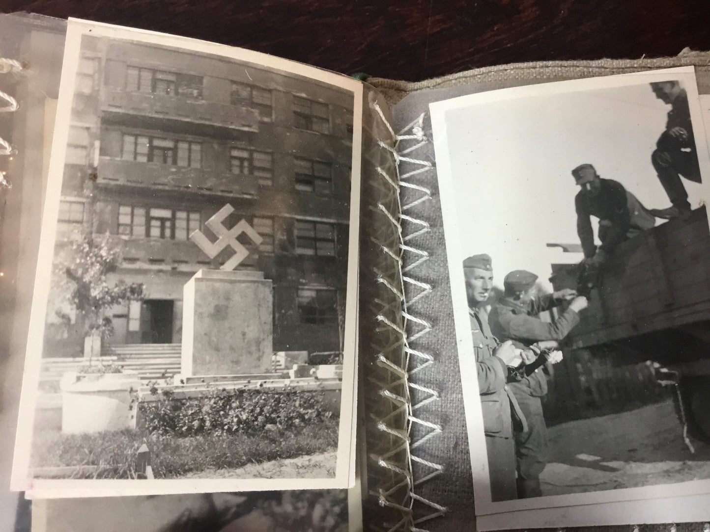 WW11 Hand embroidered German Photo Album with 25 Photos