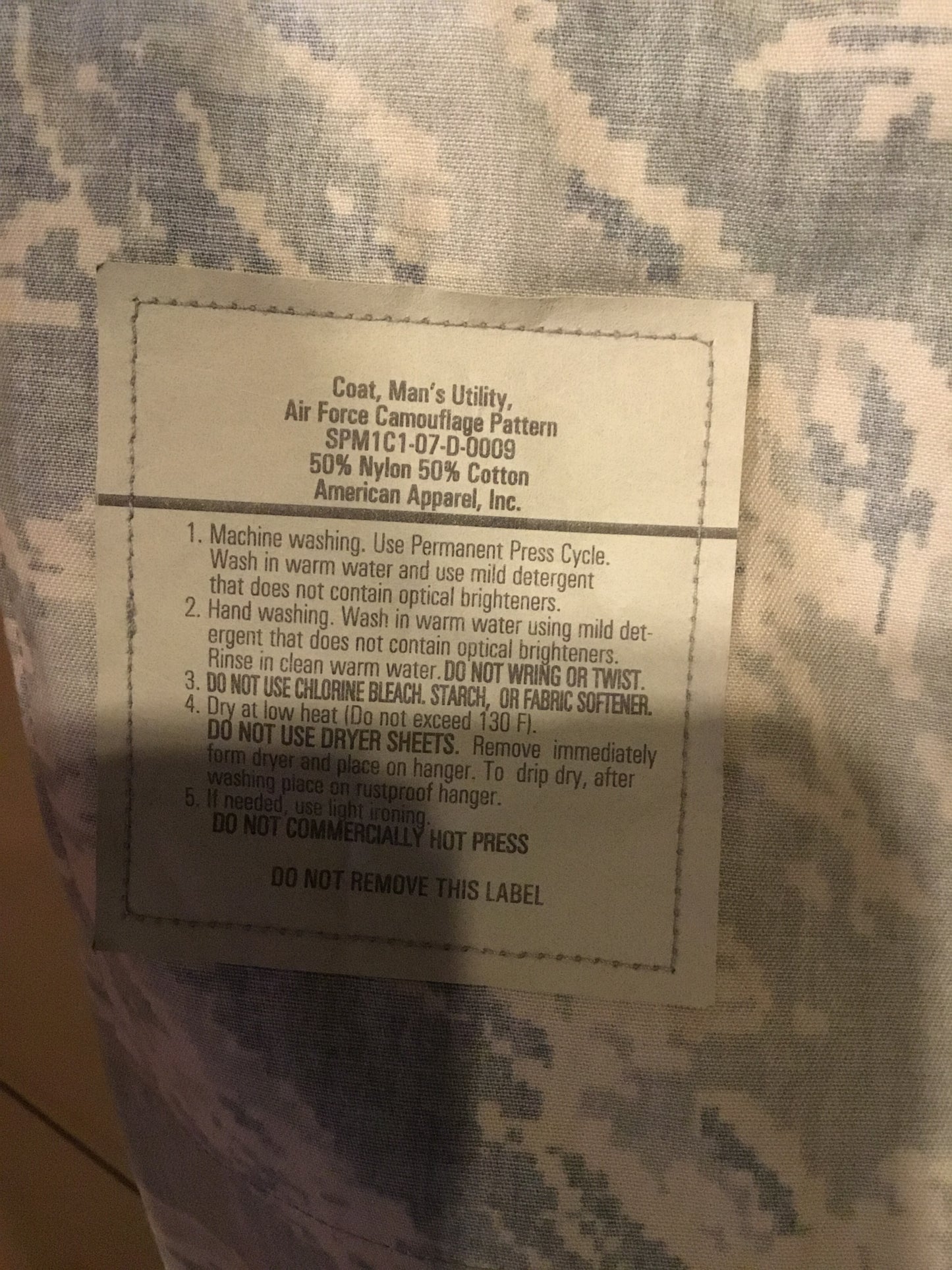 U.S. military Airforce Camouflage BDU Jacket Large