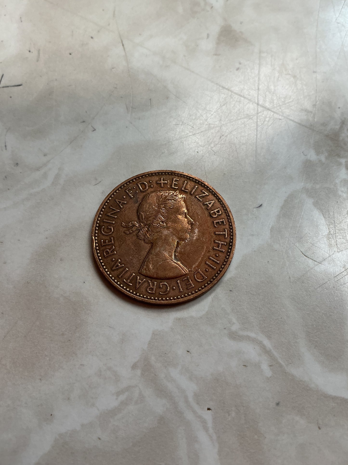 1961 Great Britain Penny Coin, Elizabeth II