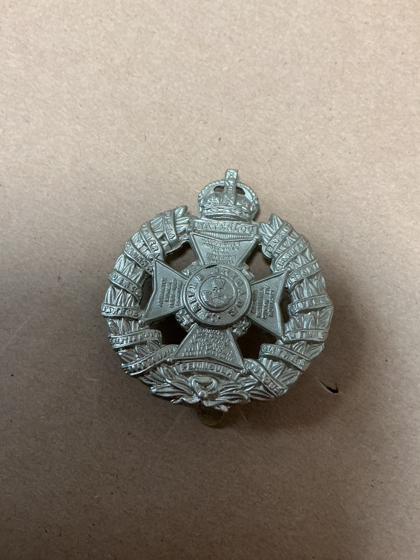 WW11 British Cap badge Rifle Brigade ( The Prince Consort’s Own)