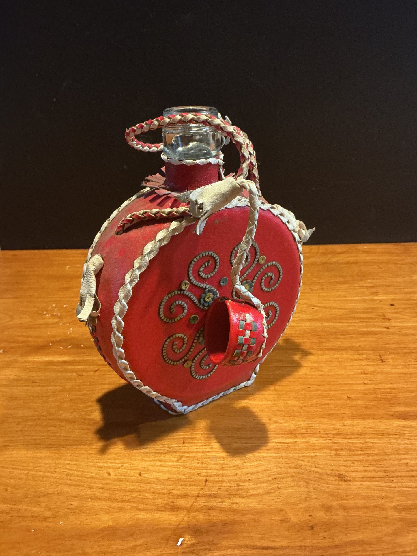 Ornate Canteen Leather on Glass