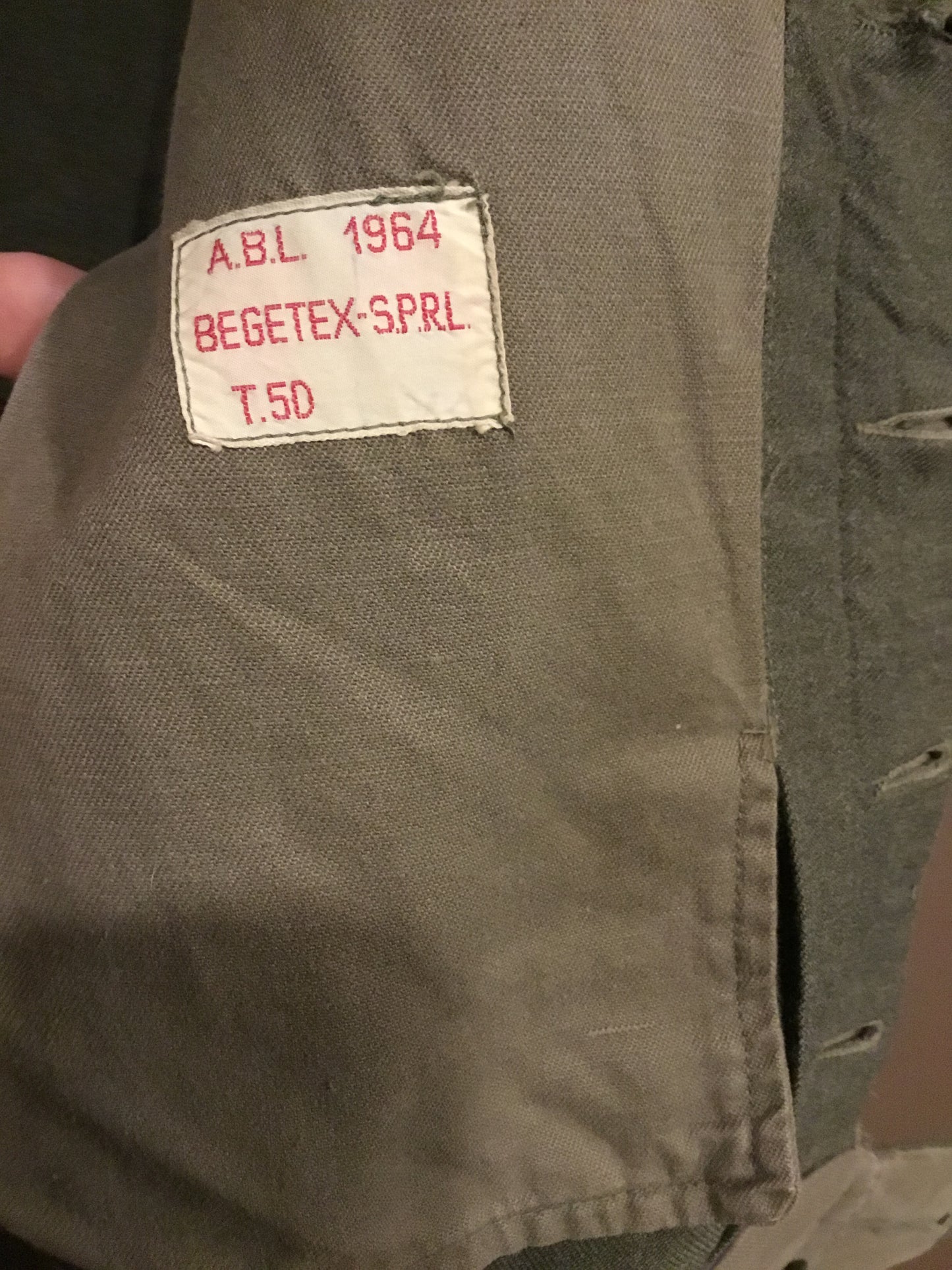 Vintage Belgian Army Battle Dress Tunic 1964