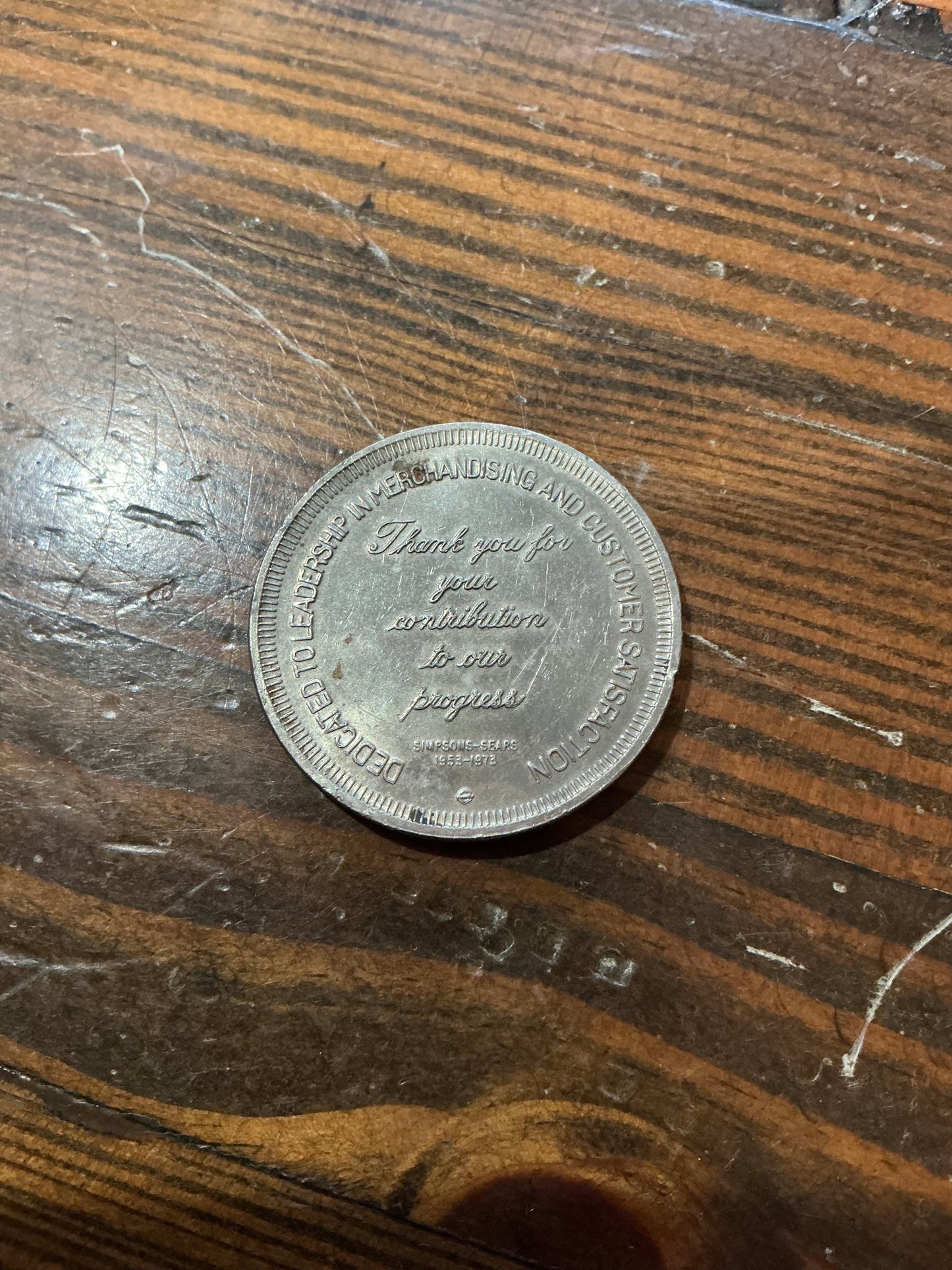 Simpsons-Sears Limited 1973 "One Billion Dollar Year" Handshake Medal from Canada,