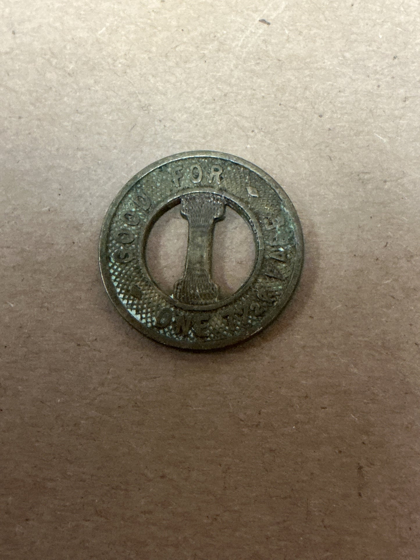 BUFFALO INTERNATIONAL RAILWAY Co. - BRASS - Good For One 7 1/2 Cent Fare