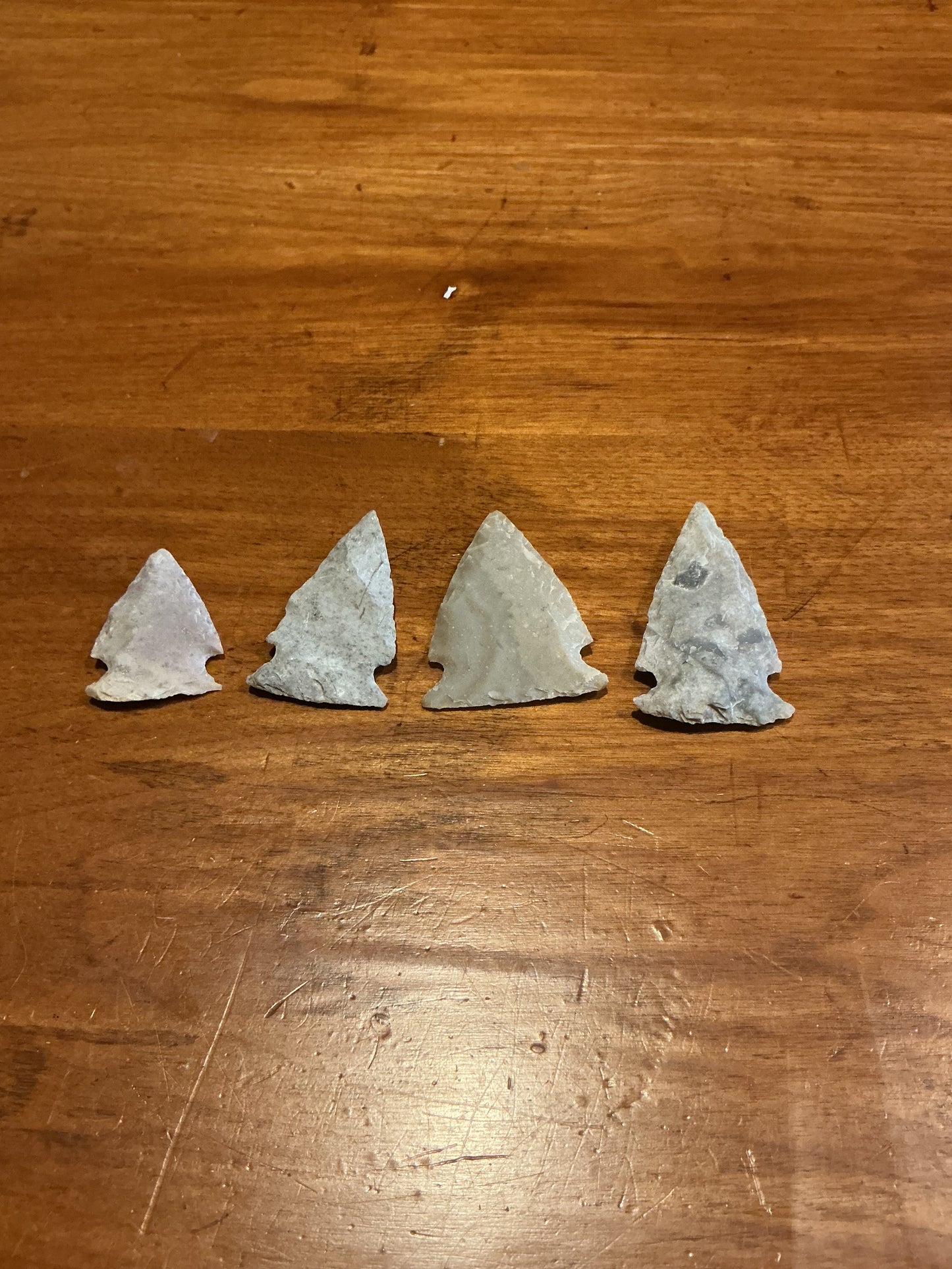 Lot of 4 Stone Arrow Heads . Great for collecting or crafts