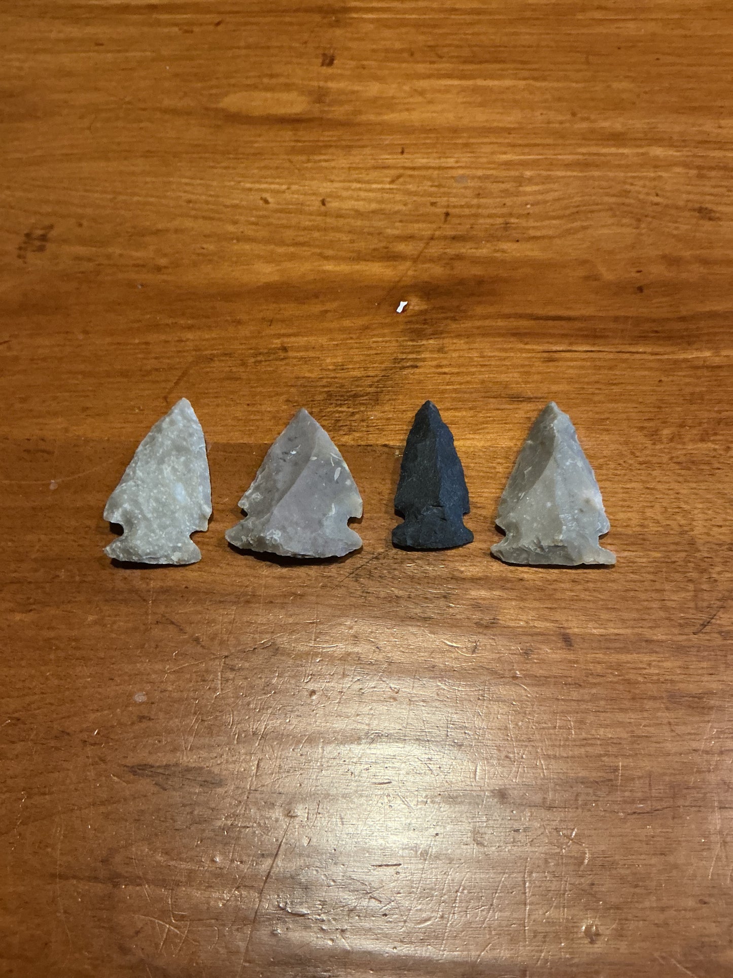 Lot of 4 Stone Arrow Heads . Great for collecting or crafts