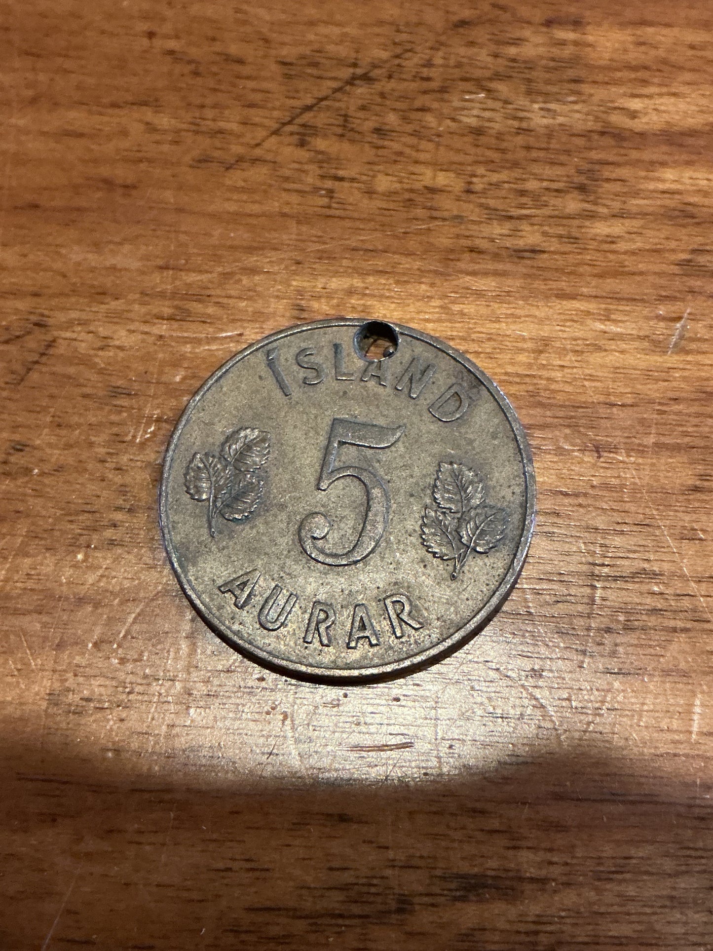 1946 Iceland 5 Aurar Foreign Coin