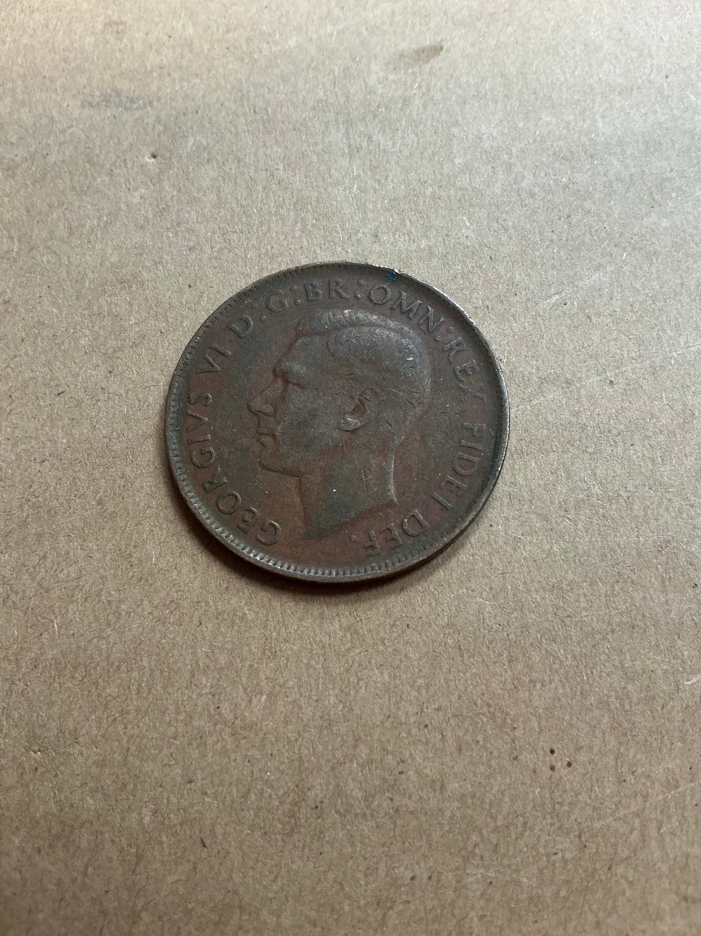 1943 Australian half Penny Coin