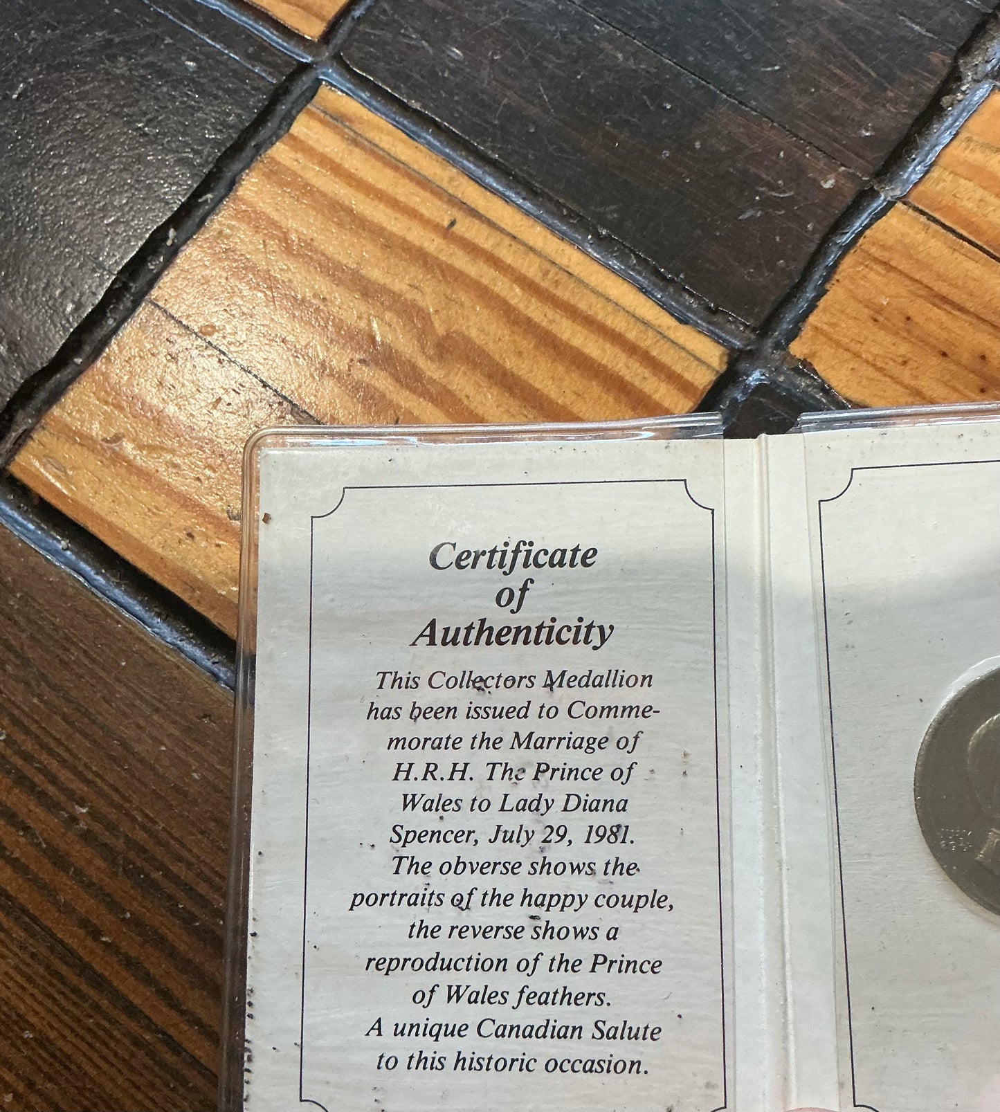 Prince Charles & Princess Diana Wedding Commemorative Medallion in Folder