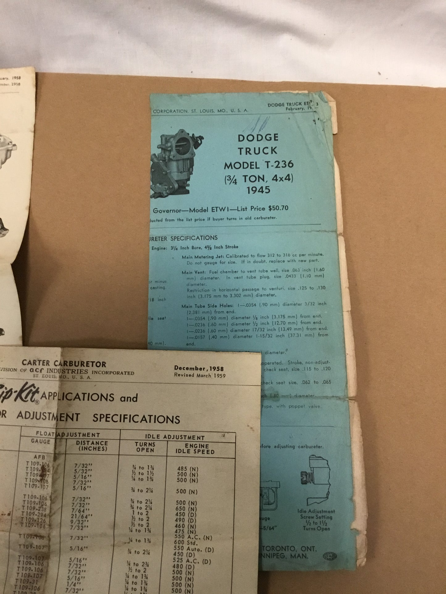 WW11 Carter Carburetors Manual 1944