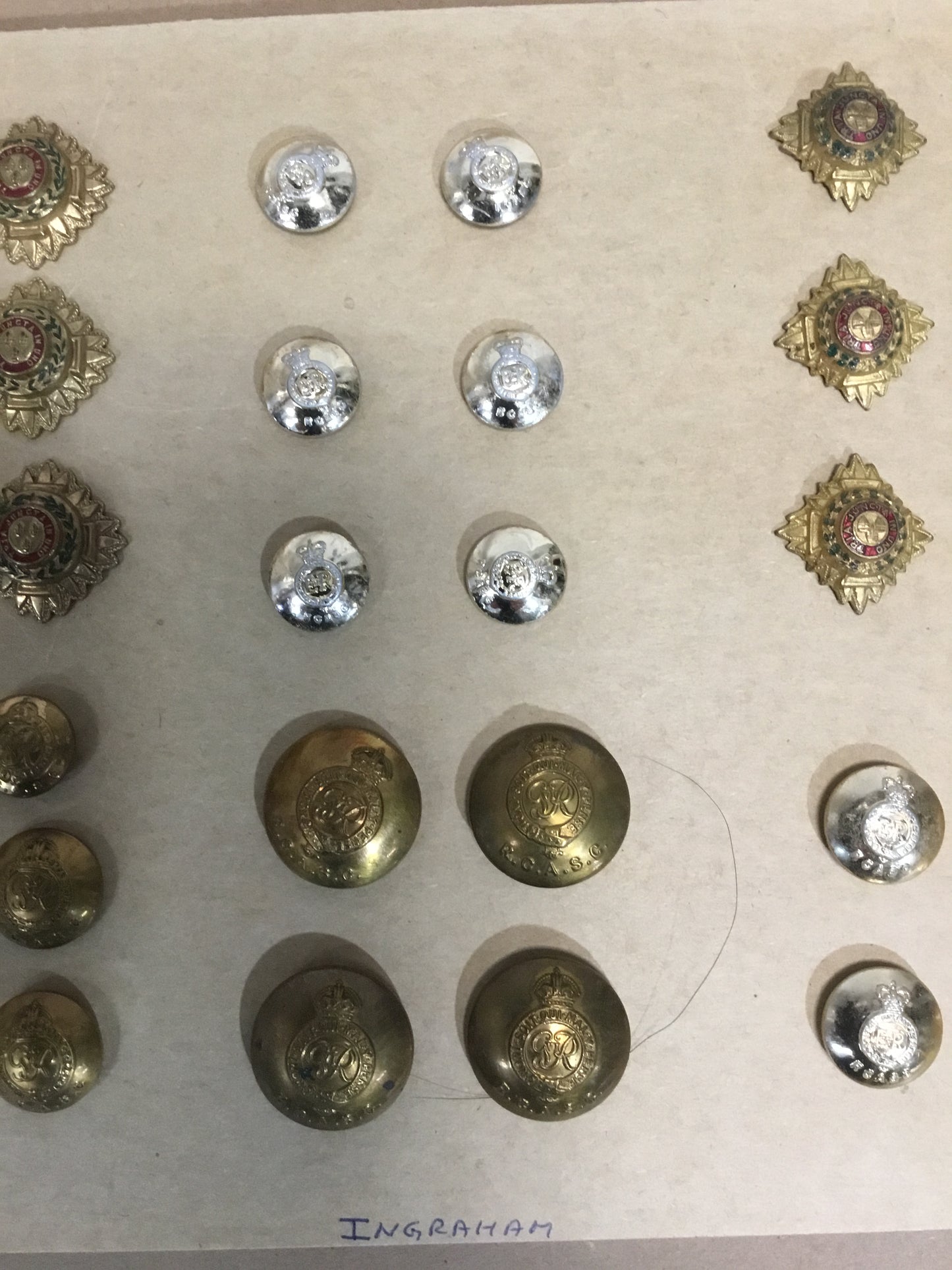 WW11 Buttons and Pips Royal Canadian Army Service Corps