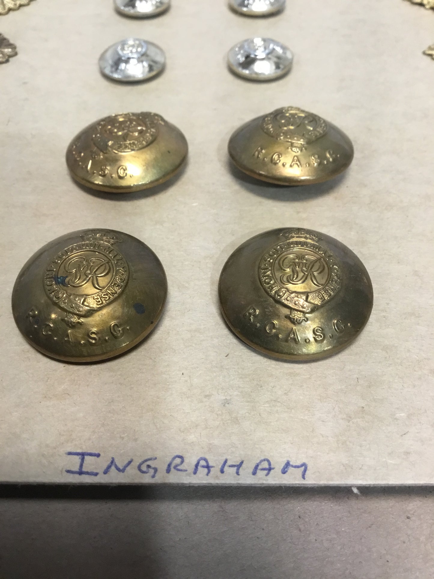 WW11 Buttons and Pips Royal Canadian Army Service Corps