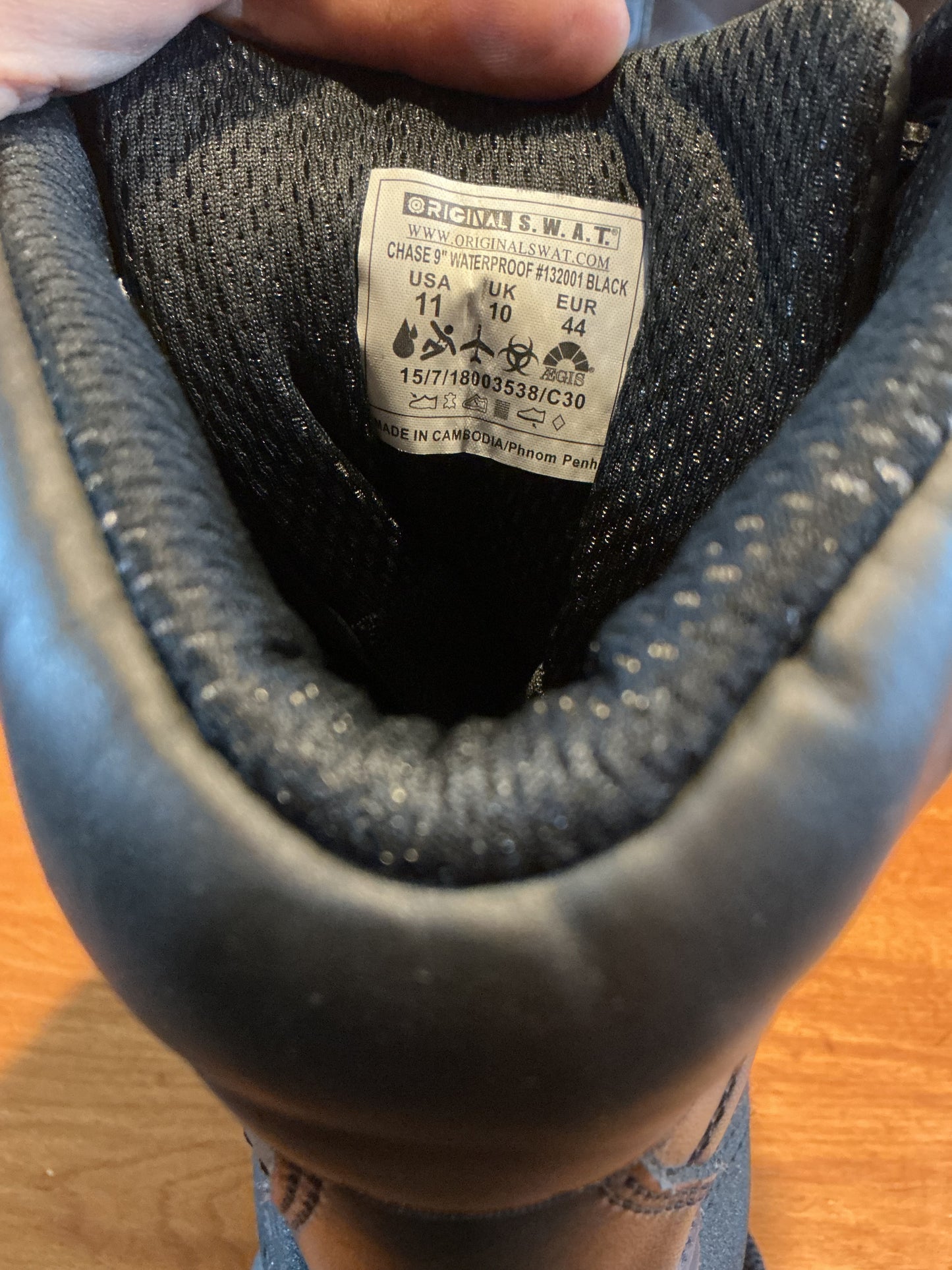 Original Swat Boots Size 11 U.S. in very good condition , measures 8 inches from heel to top of boot, lightweight.