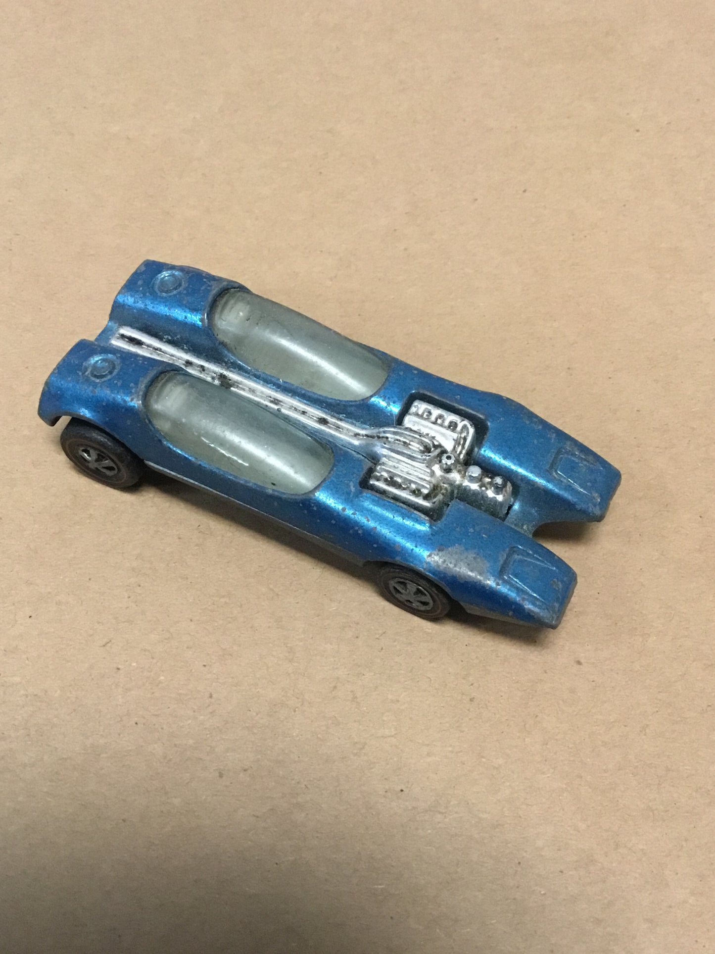 Hot Wheels Redline 1968 Splittin Image, Metallic Light Blue, USA Base, Original, Vintage