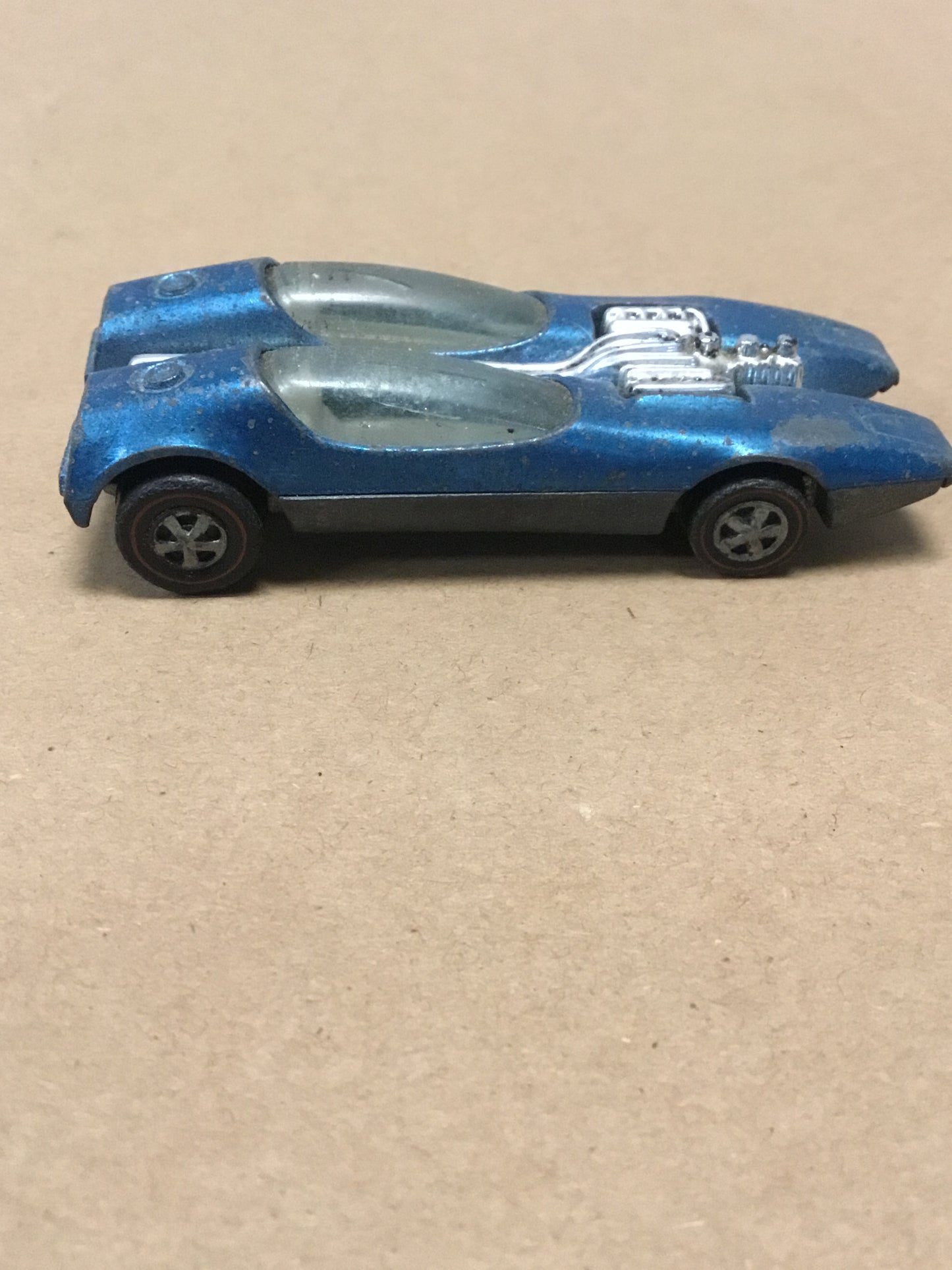 Hot Wheels Redline 1968 Splittin Image, Metallic Light Blue, USA Base, Original, Vintage