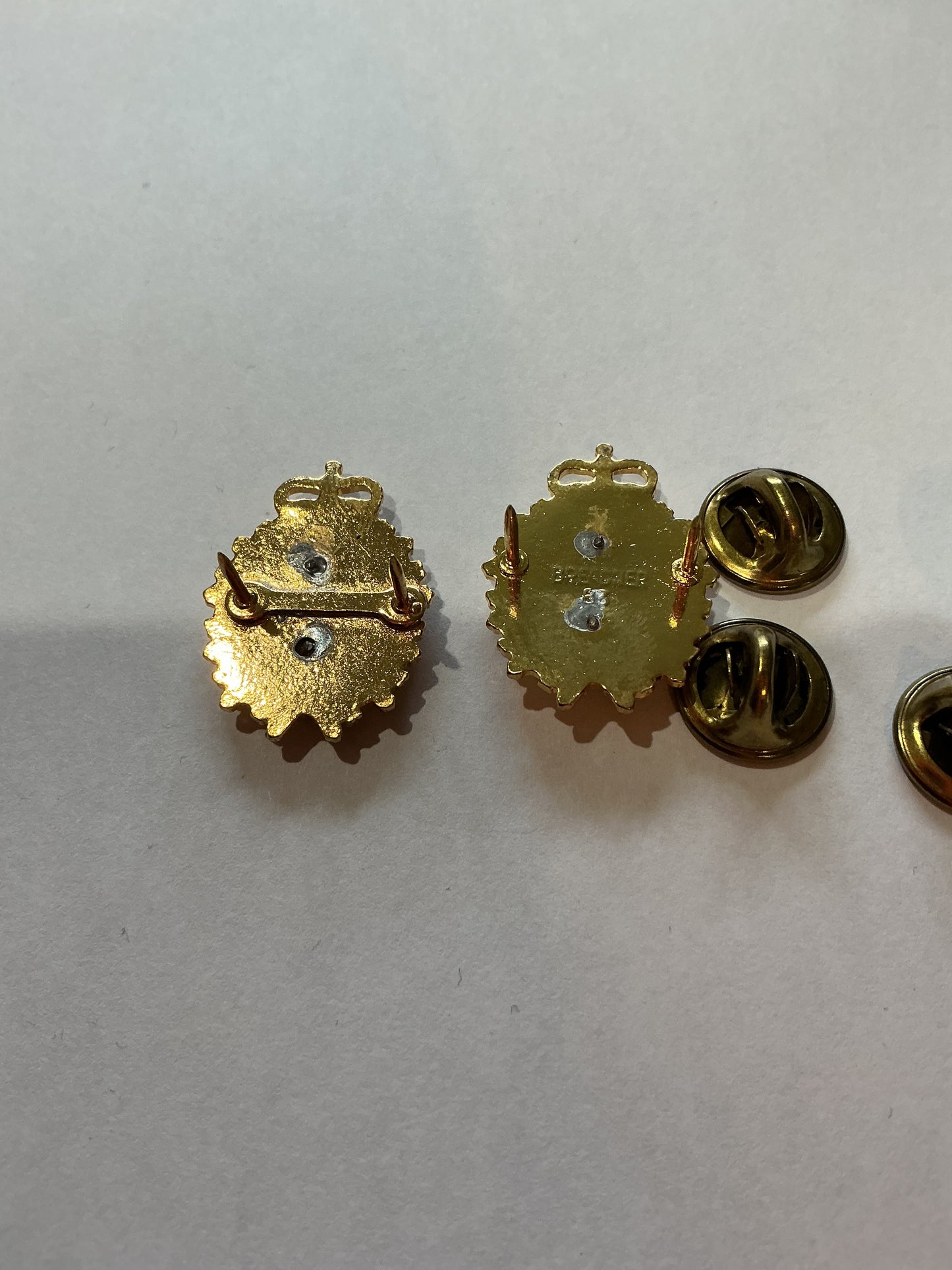 Pair Canadian Dental Metal Collar Badges