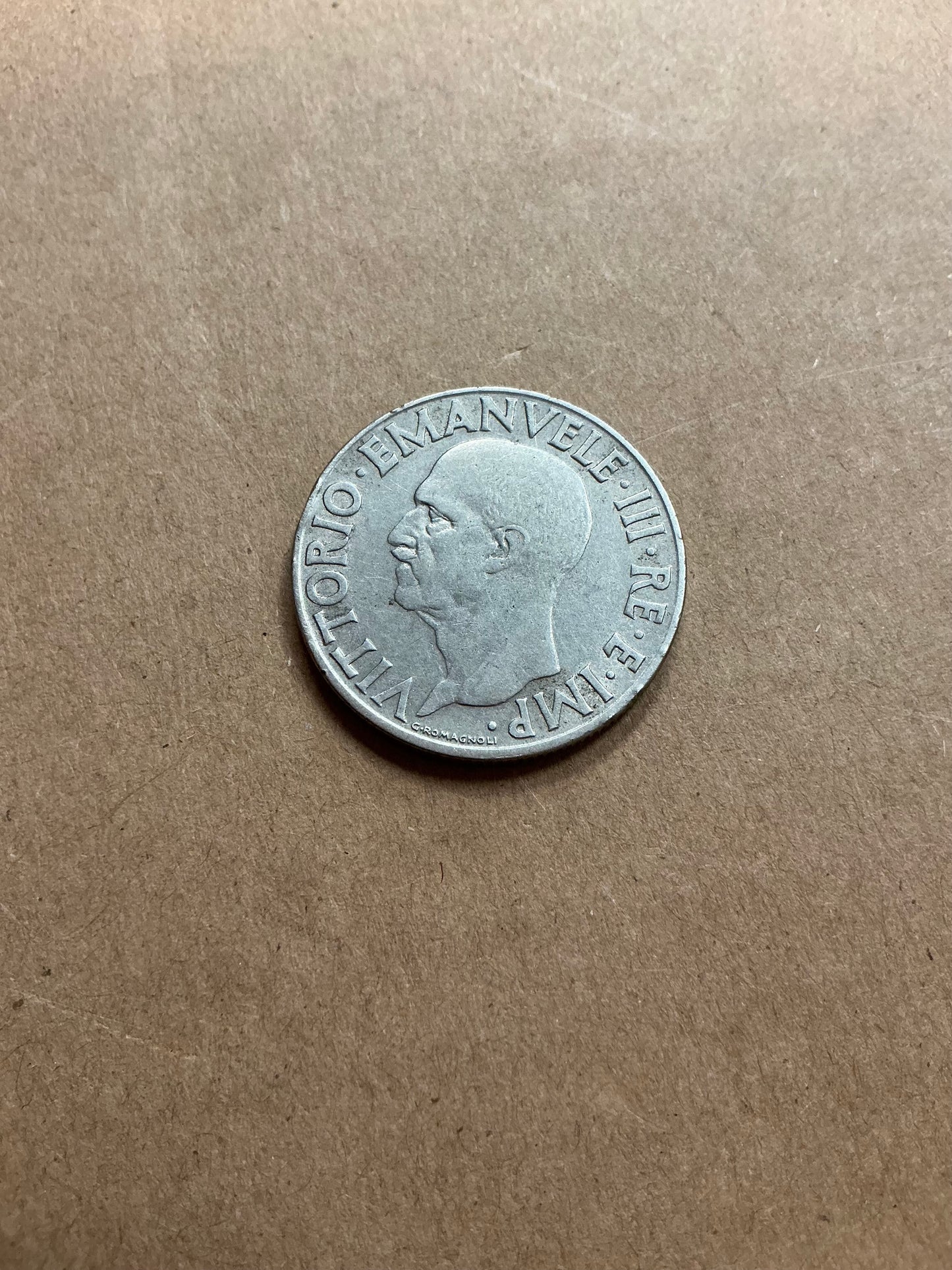 1939 Italian 1 Lira coin