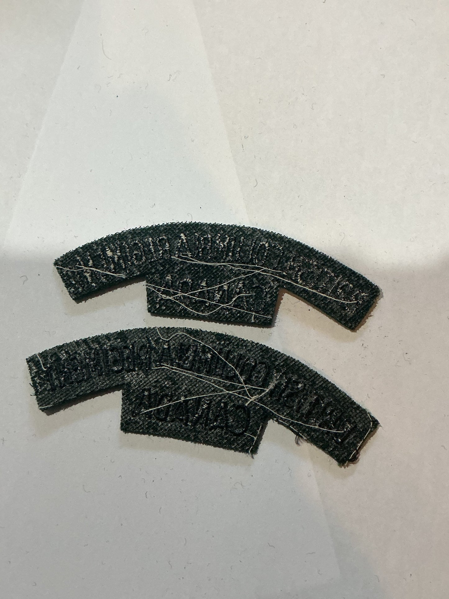 CANADIAN BRITISH COLUMBIA REGIMENT CANADA CLOTH TITLES
