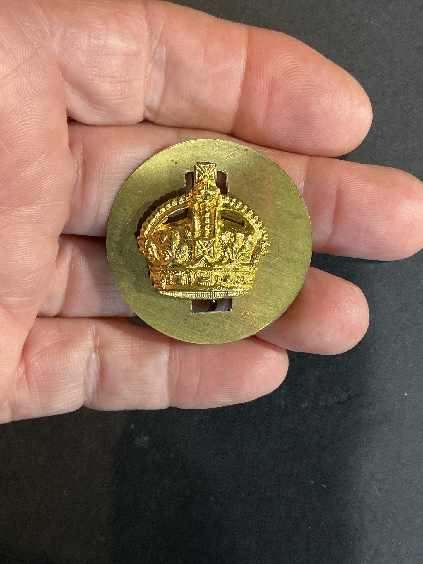 War Time Warrant Officer Class 2 King's Crown brass rank badge