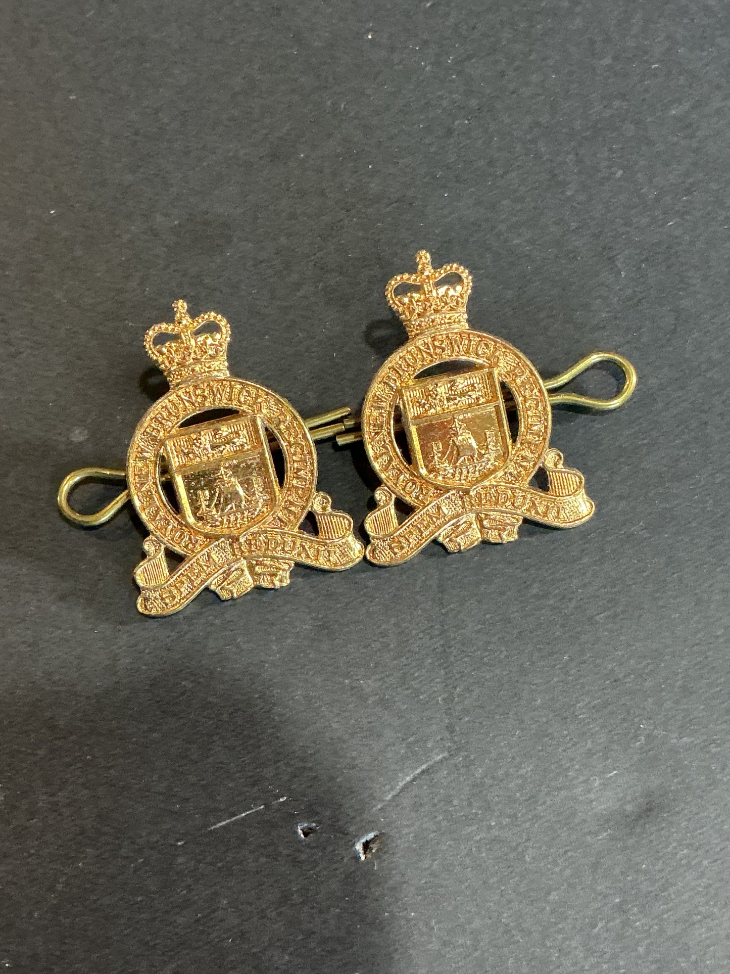 Pair Royal New Brunswick Regiment Collar Badges
