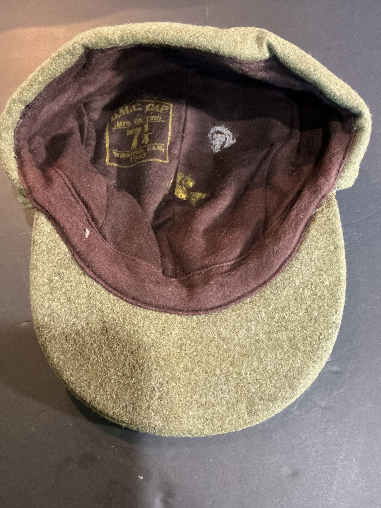 1943 Dated Winter Cap with Royal Canadian Engineers Badge