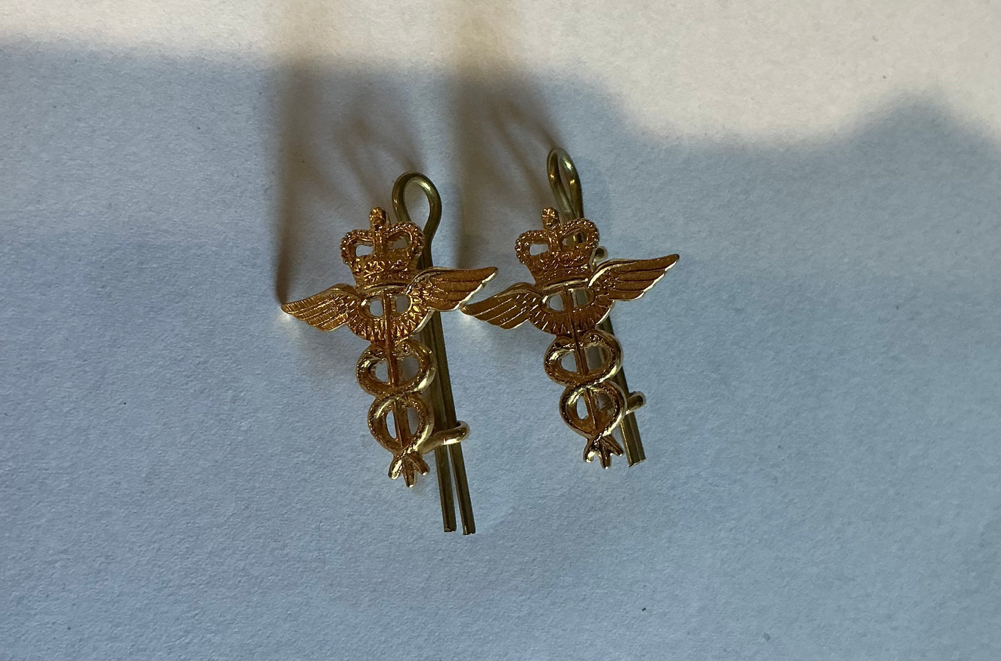 Pair Royal Air Force RAF Medical Services Corps Collar Badges