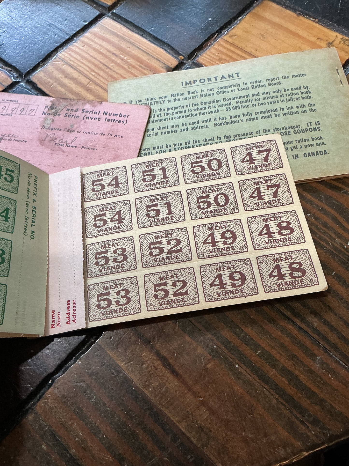 Lot of 3 War Time Ration Booklets Numbers 2,4,5