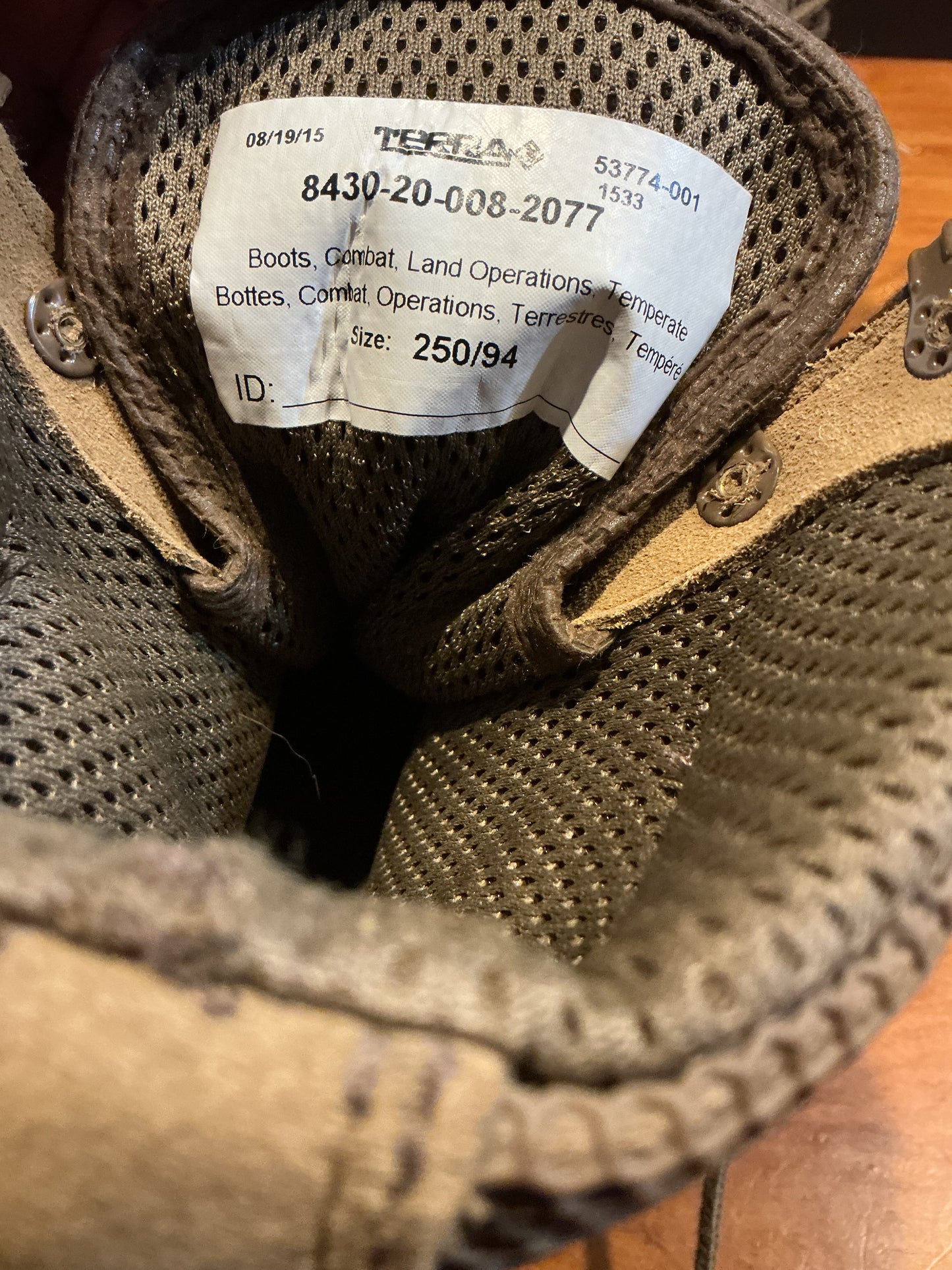 Terra Canadian Combat and Land Operation Boots Size 8