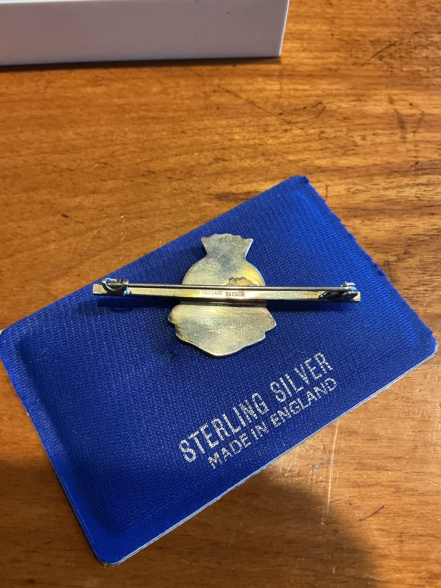 Original British Royal Navy HMS INTREPID Sterling Silver pin