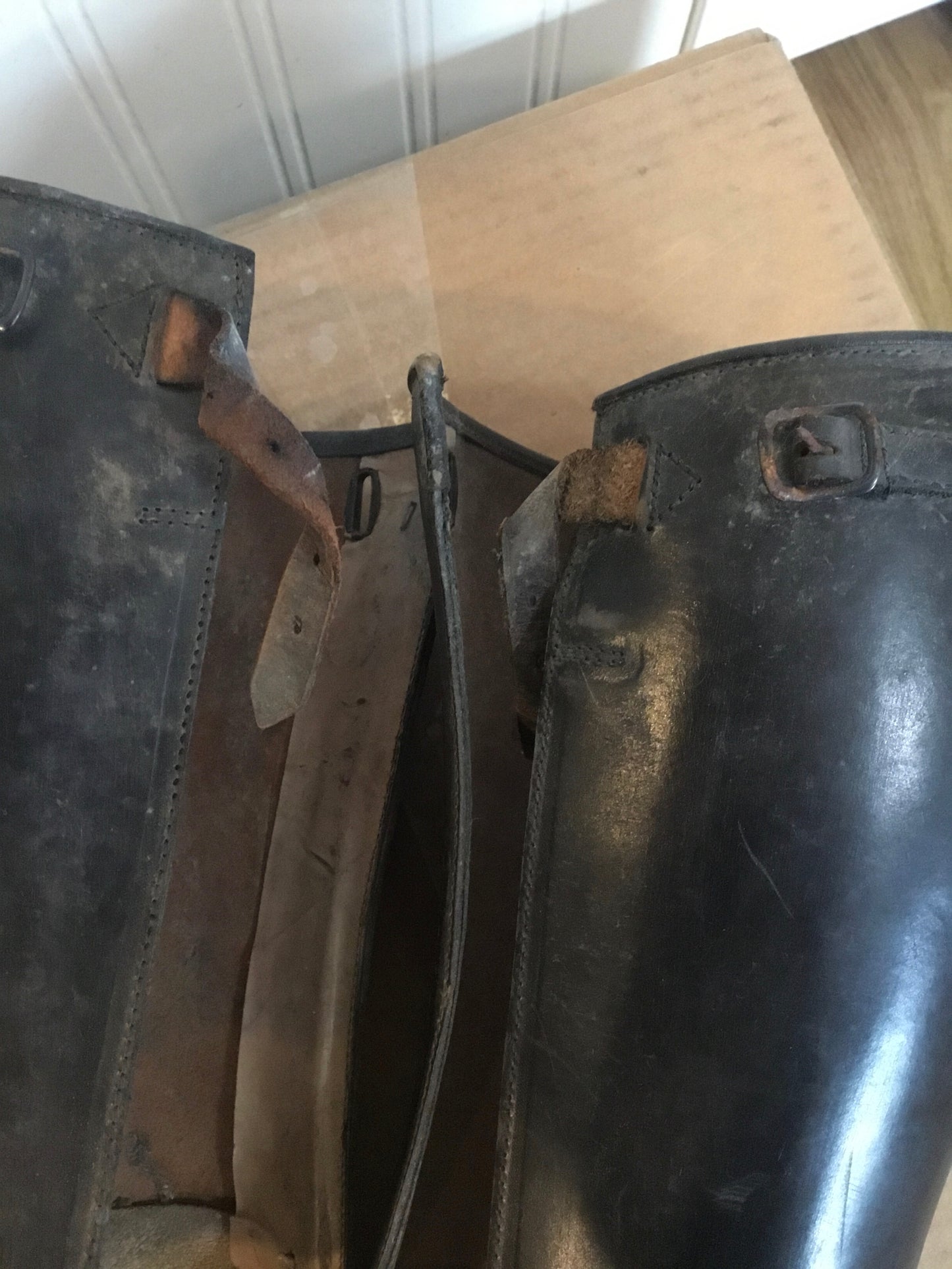 WW11 Black Leather Gaiters