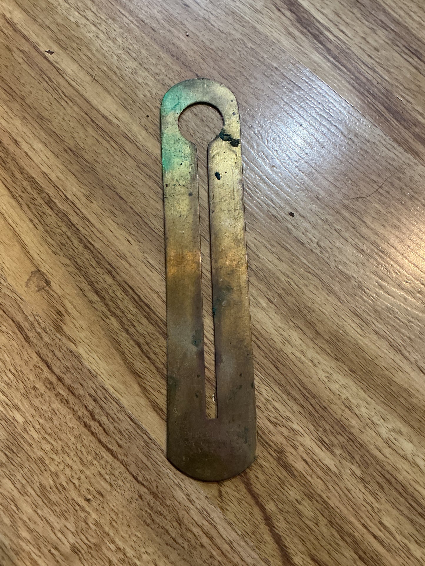 Early Brass Button Stick with Makers Stamp