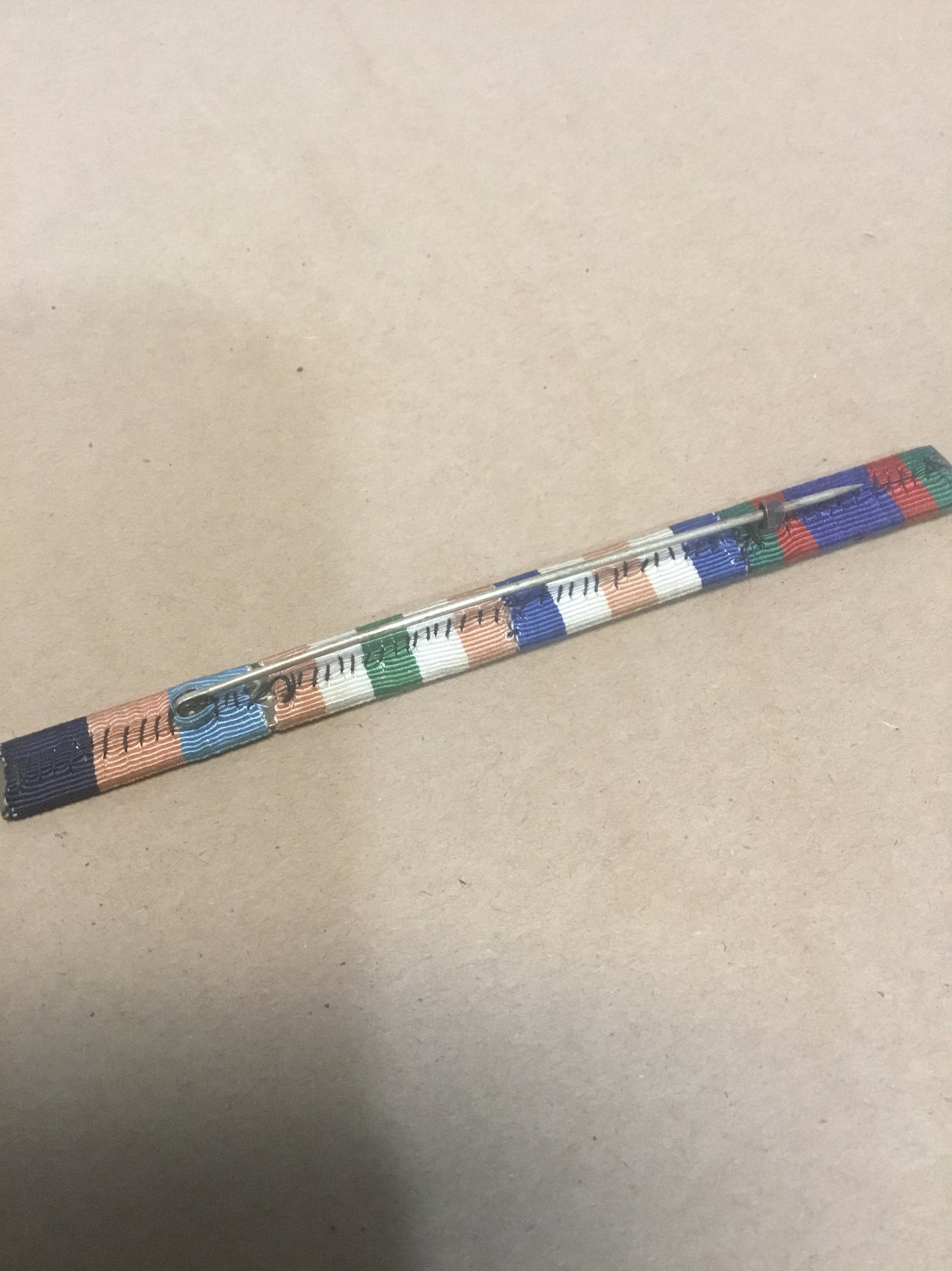 WW11 Canadian Ribbon Bar with Silver Maple leaf ,