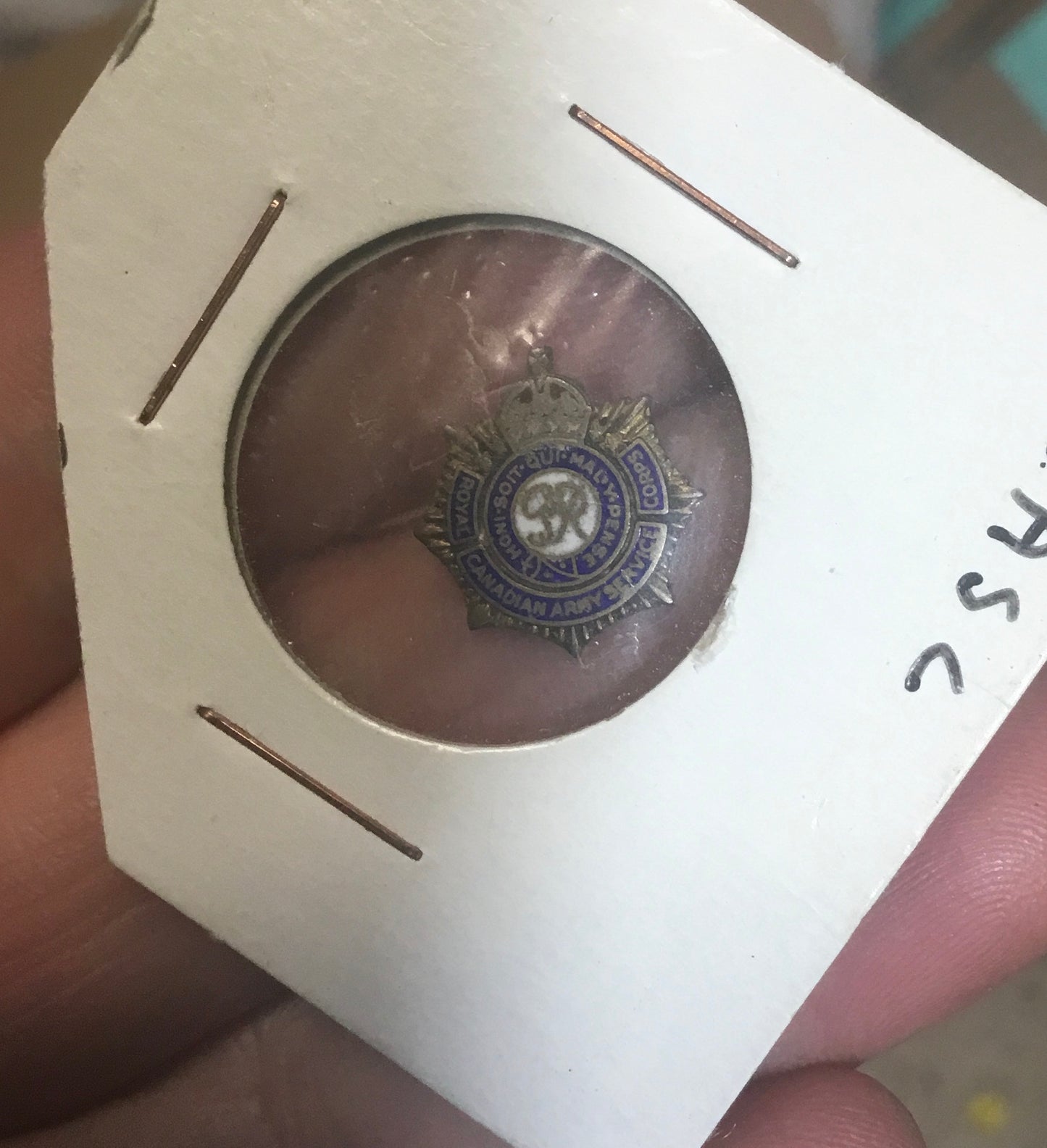 WW11 Royal ;Canadian Army Service Corp ; Sterling medallion stamped on the back , kings crown