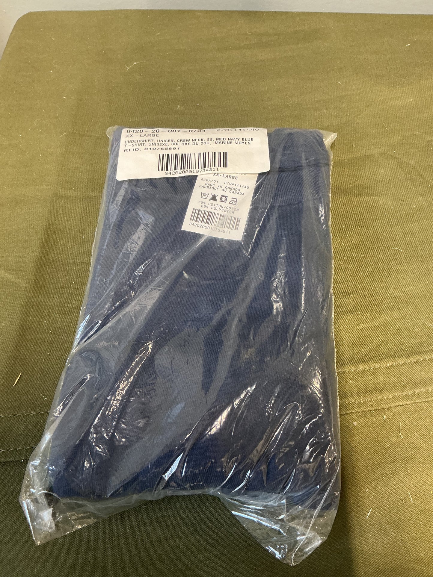 New Canadian Military Blue T-Shirt Size XXL Crew Neck