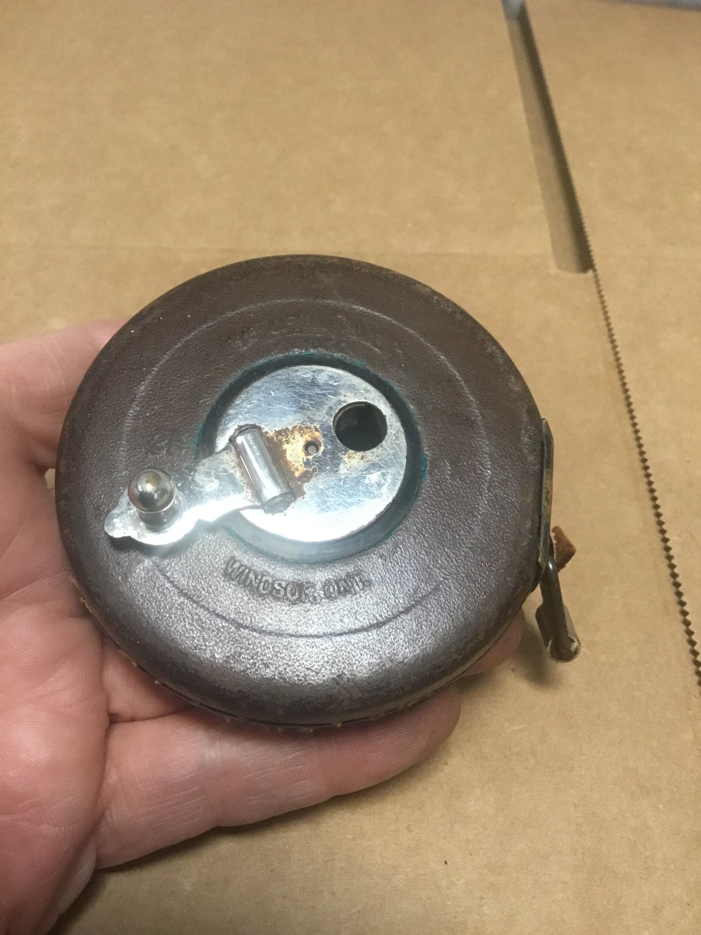 Vintage 25 Foot leather case Lufkin , cloth Tape measure