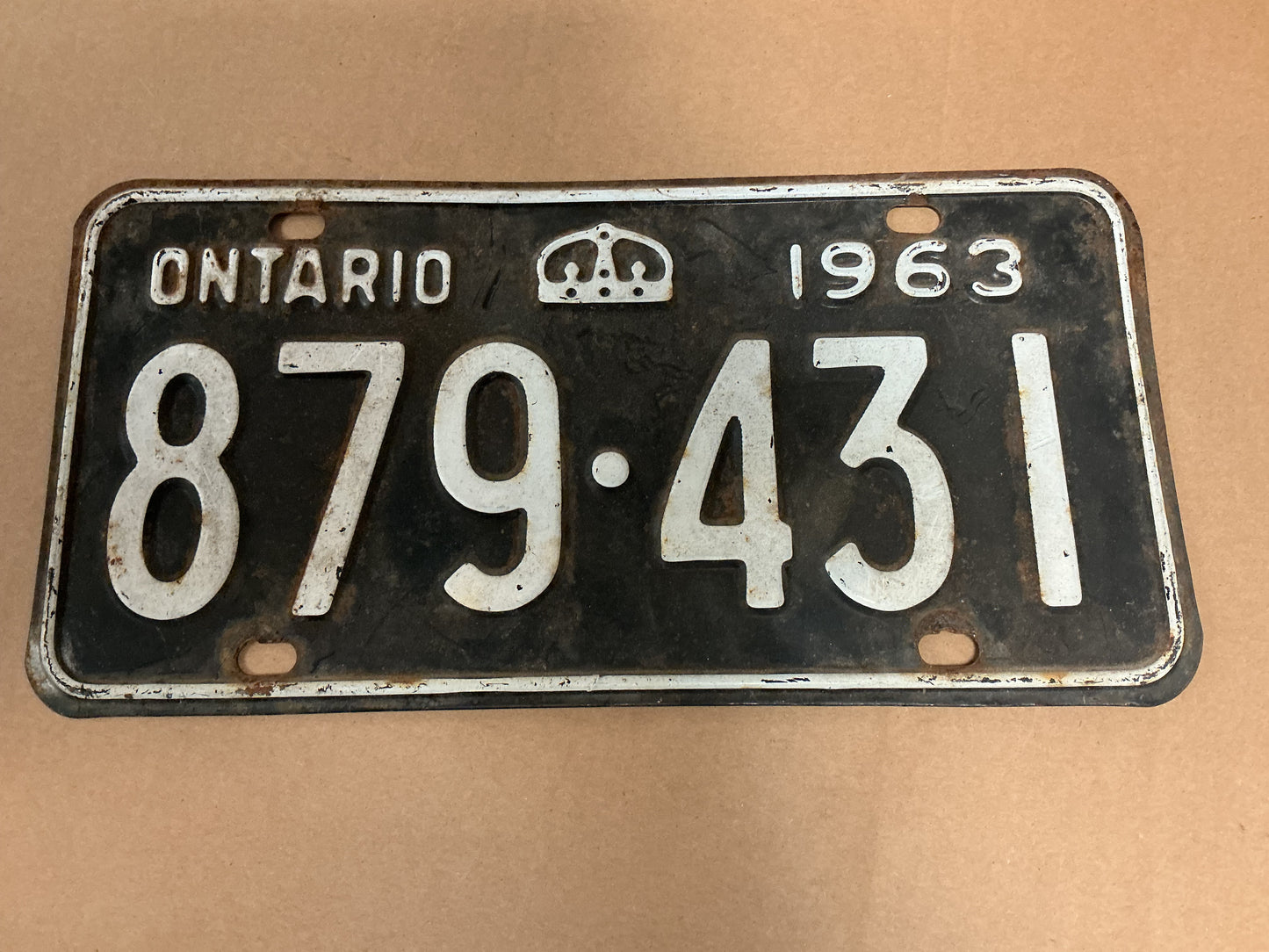 1963 Ontario License Plate 879.431
