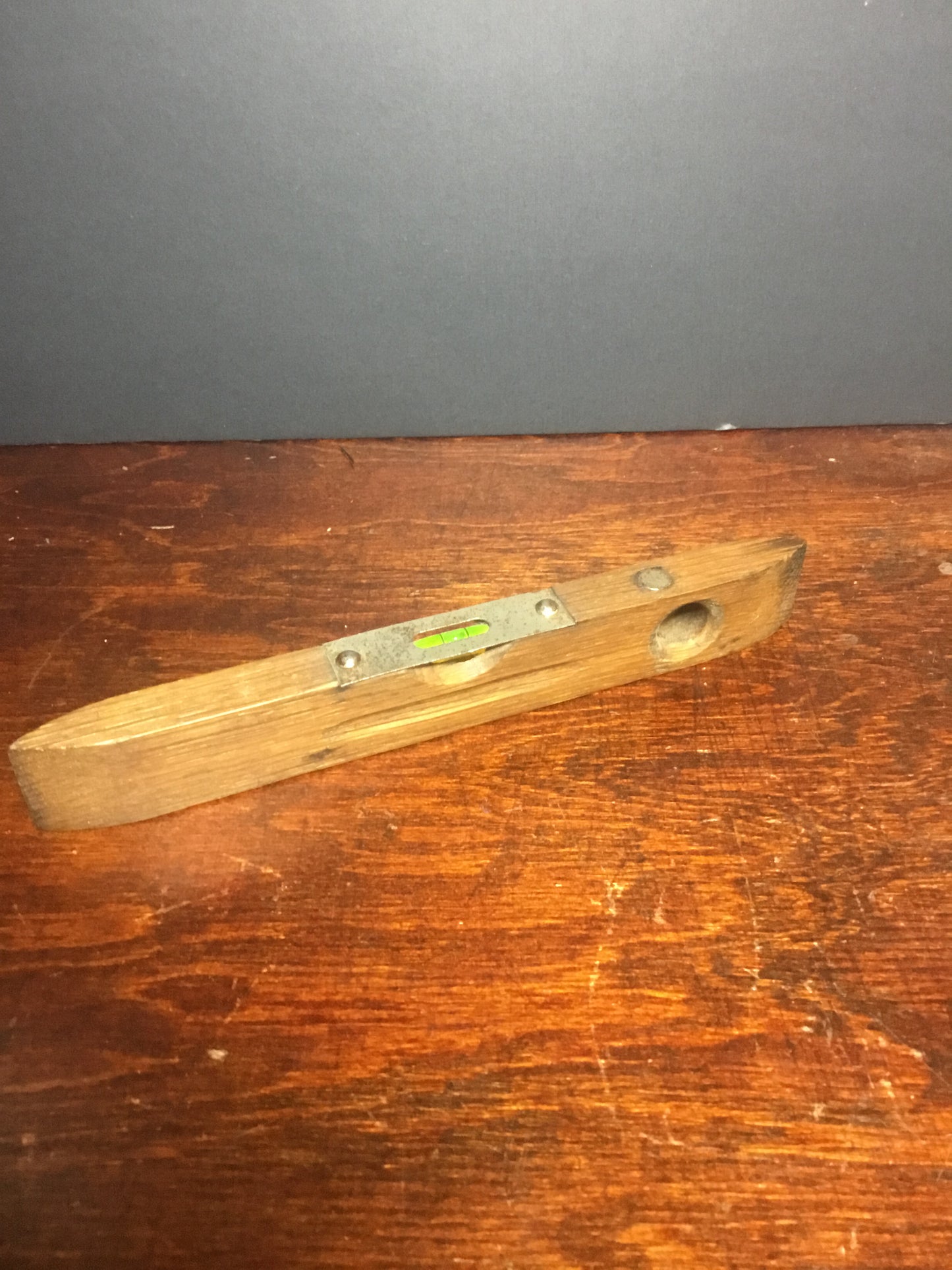 Small 8 inch Antique wooden torpedo level. , Germany