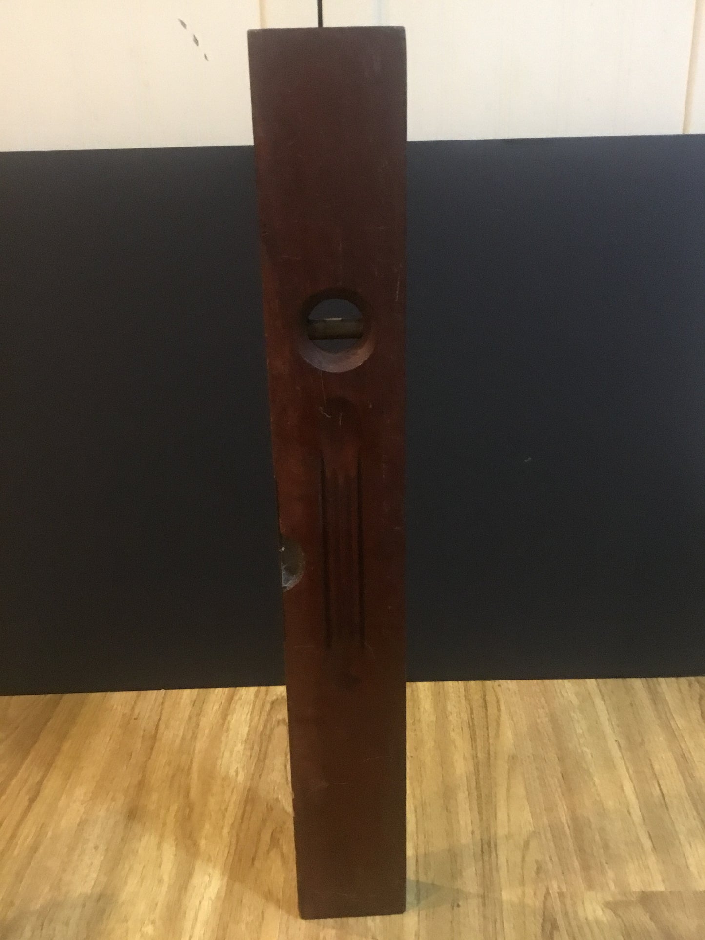 Antique wooden level , with makers name HENRY DISSTON & Sons