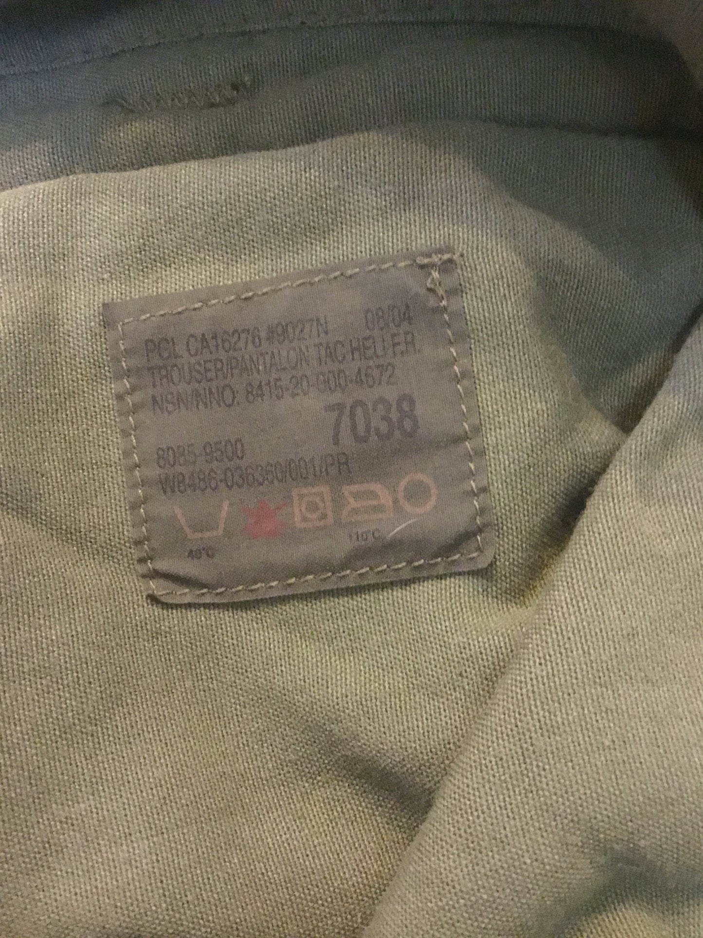 Canadian forces Helicopter Crew Pants, Military Size is ;70/38 or waist 38 inches