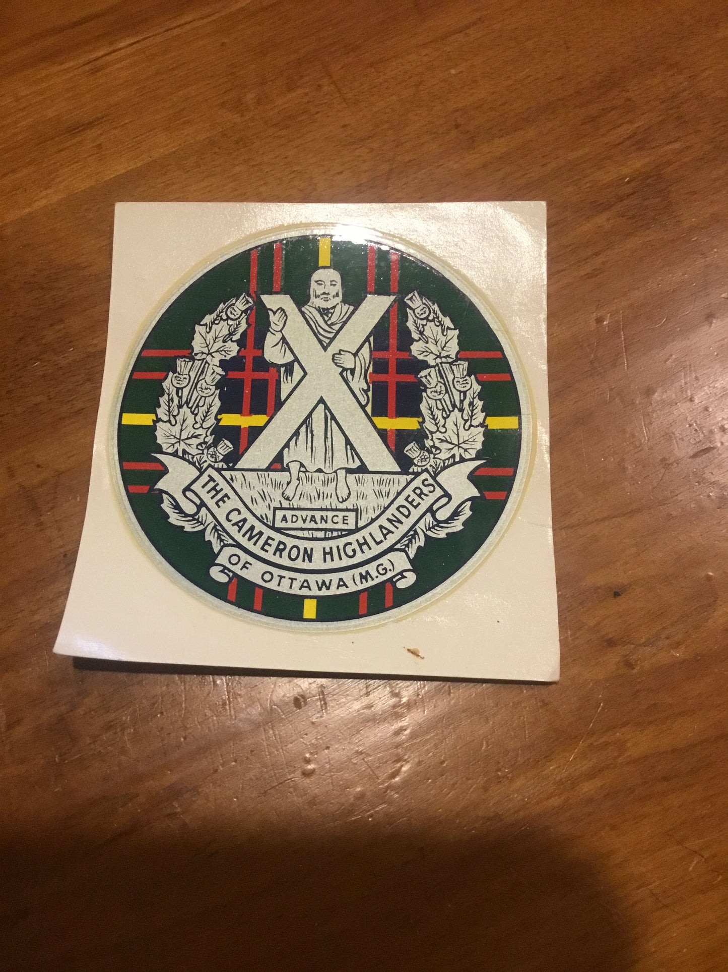 Vintage Cameron Highlanders of Ottawa Decal
