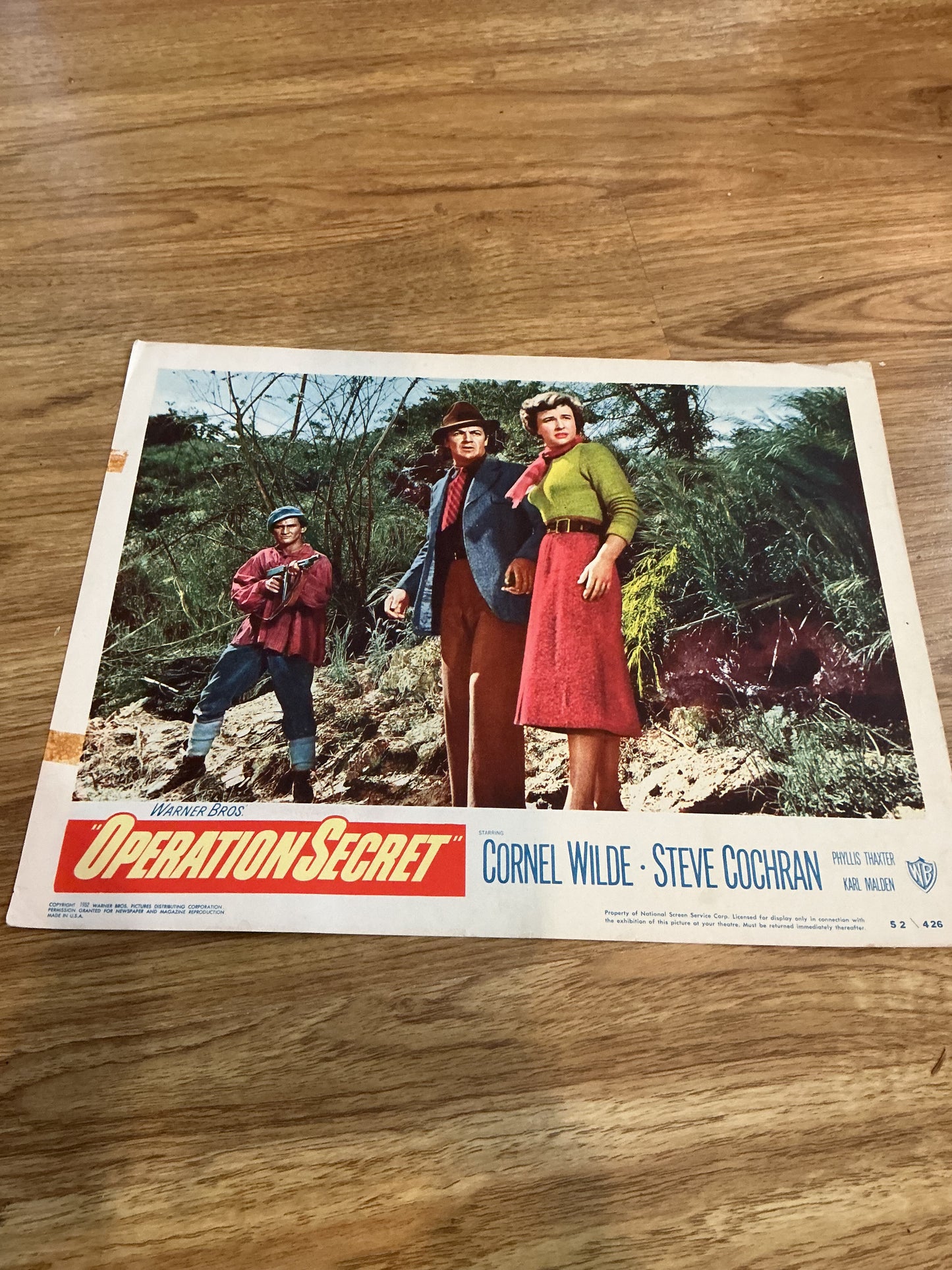 1952 Movie Bill Board Poster (Operation Secret )