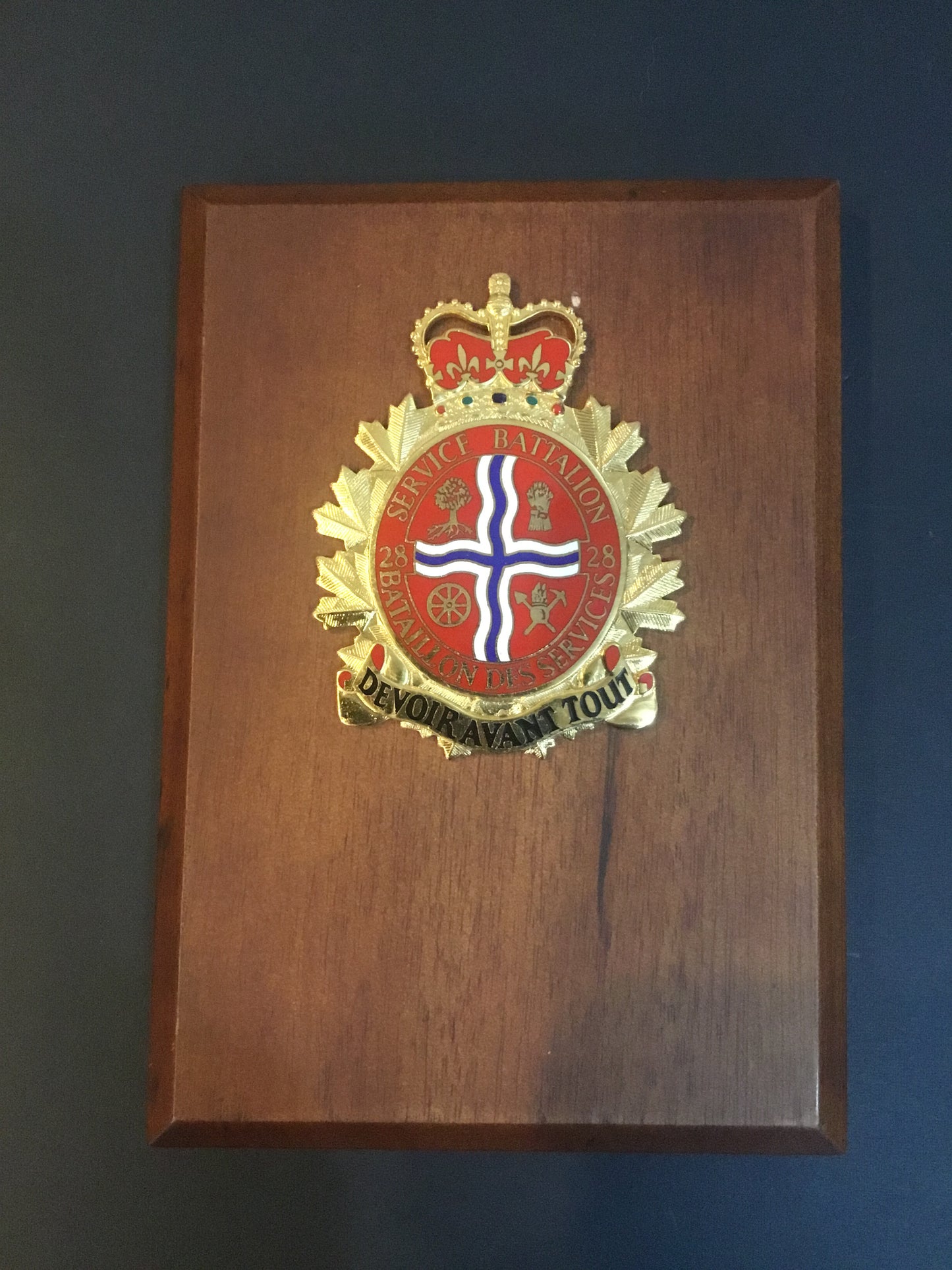 Canadian 28th service battalion plaque