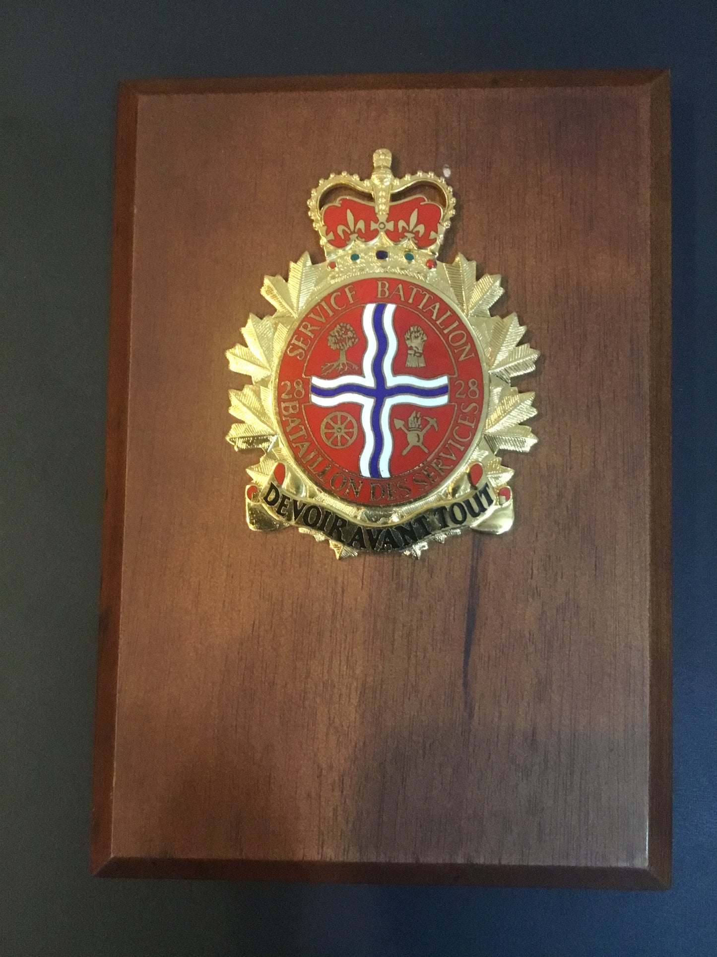 Canadian 28th service battalion plaque