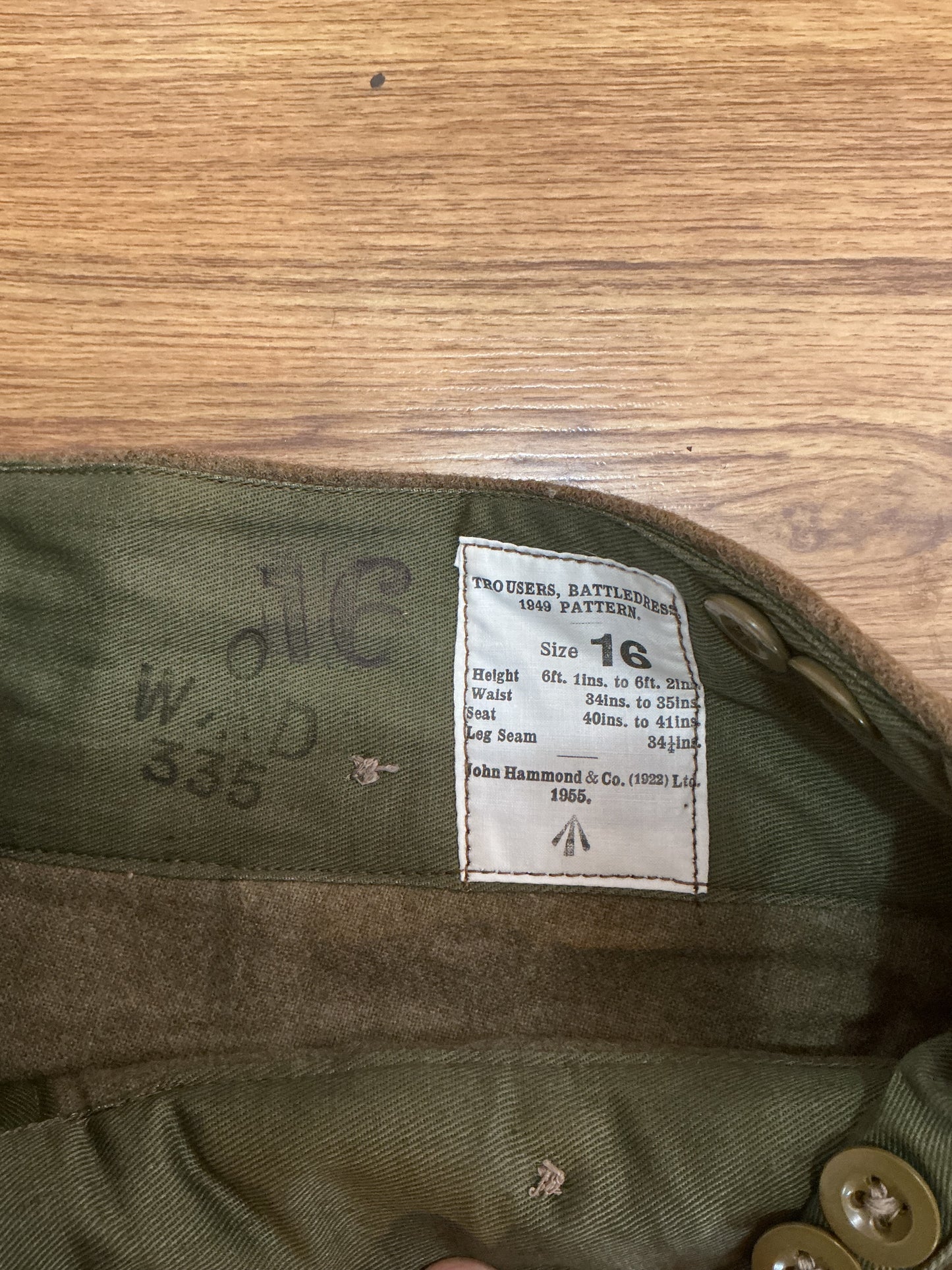 Post War British Wool Battledress Pants