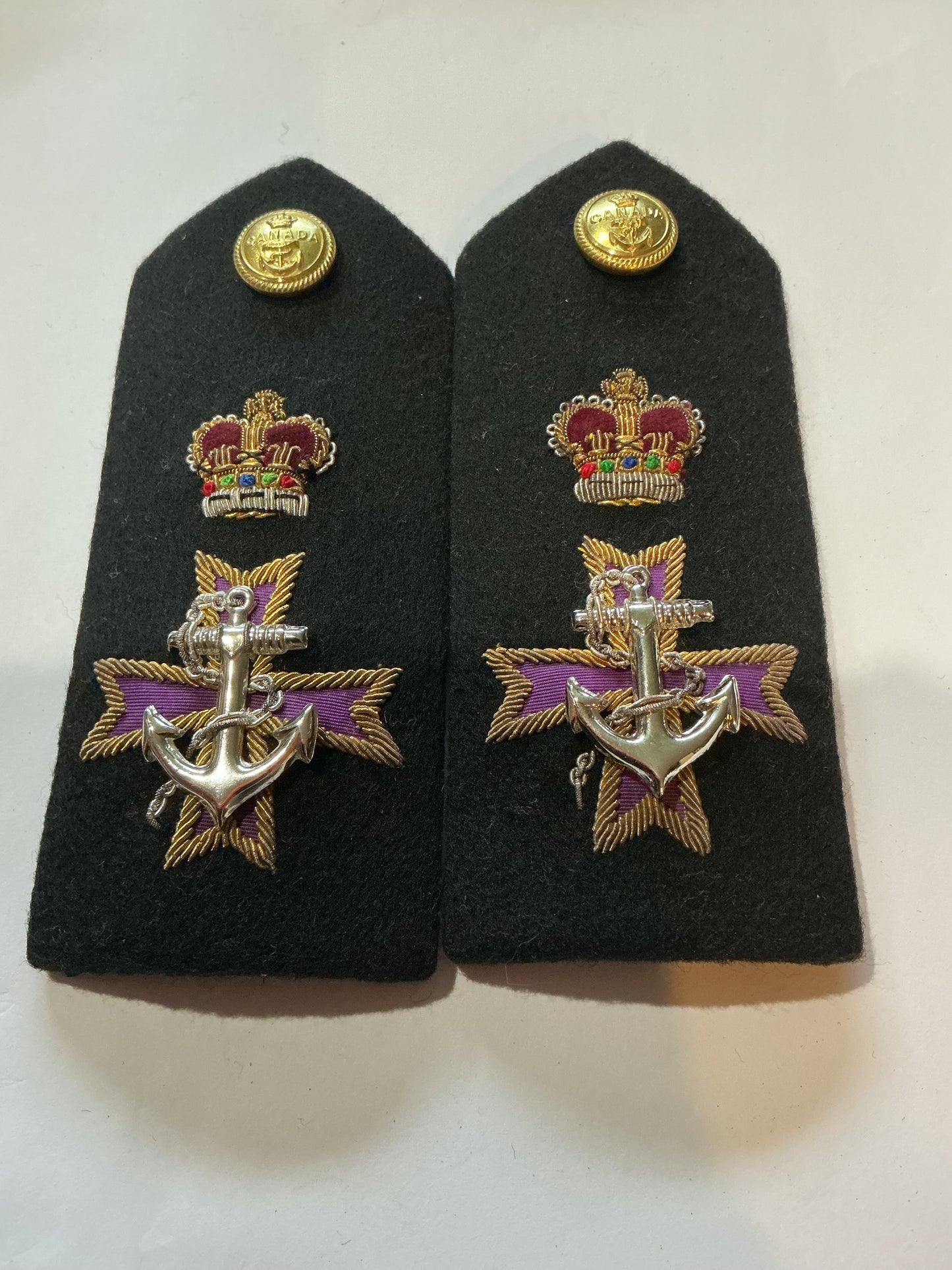 Pair Canadian Navy Chaplain Shoulder Boards