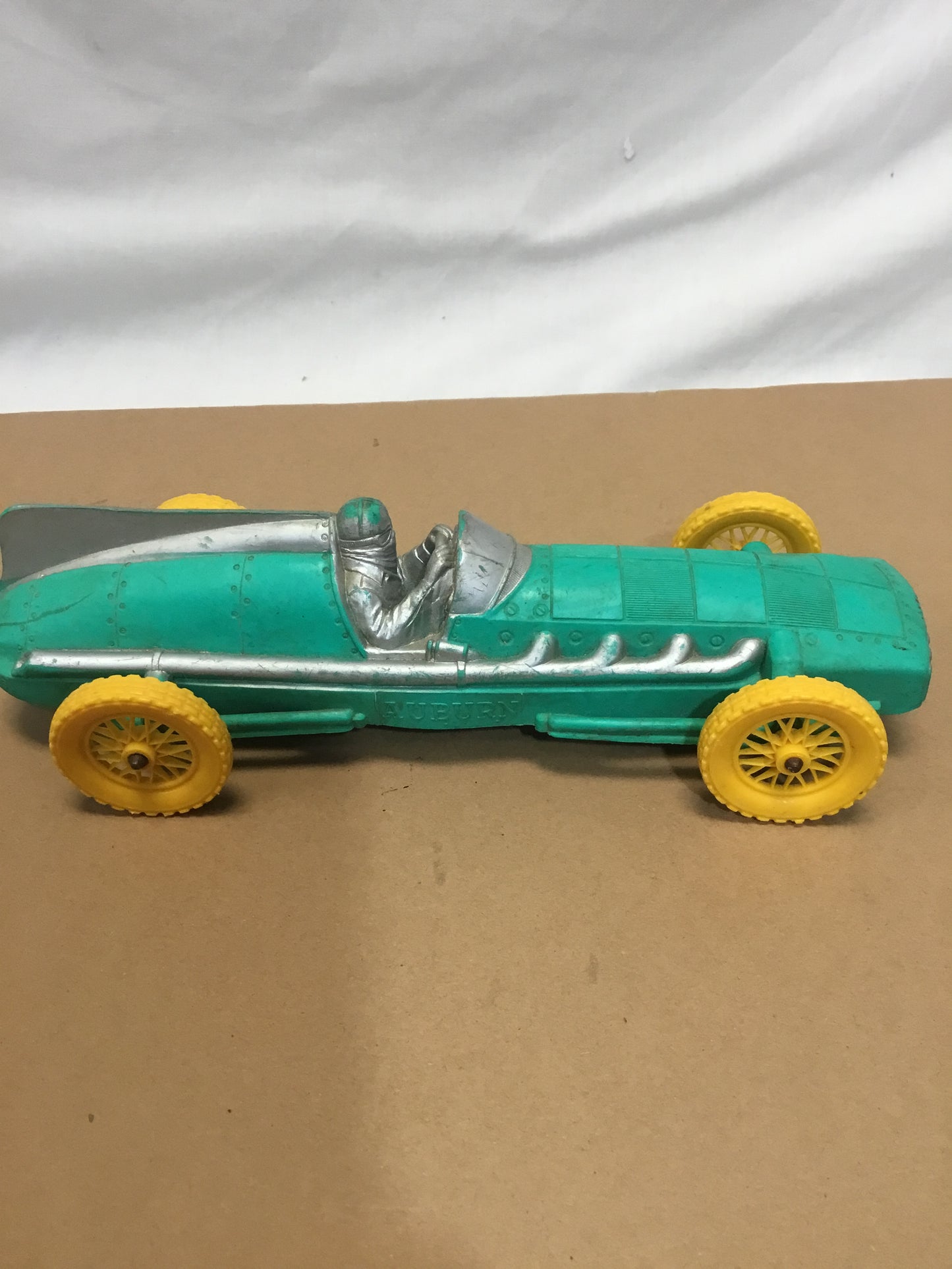 1950’s Vintage Auburn Rubber Green 10 inch Indy Race Car Toy