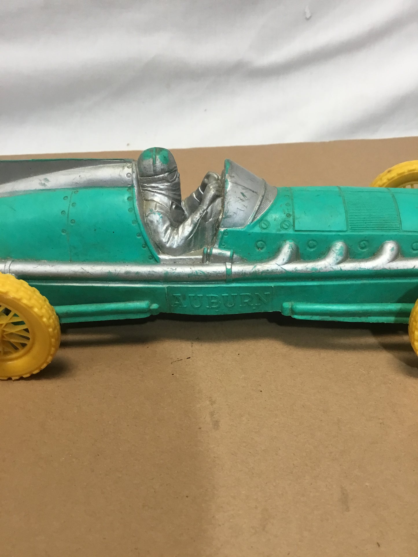 1950’s Vintage Auburn Rubber Green 10 inch Indy Race Car Toy