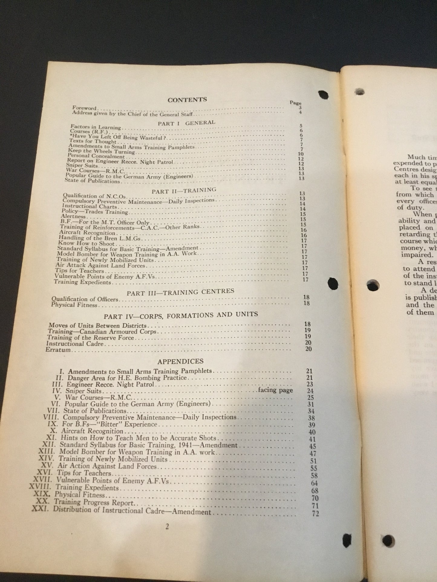 Canadian Army Training Memorandum No 8 1941 Booklet